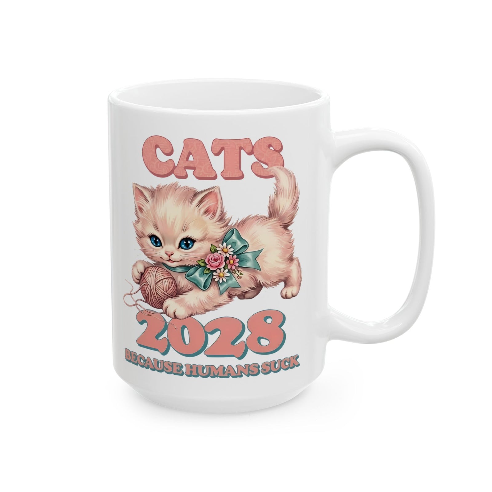 Vote for Cats Ceramic Mug Funny Cat Political Mug