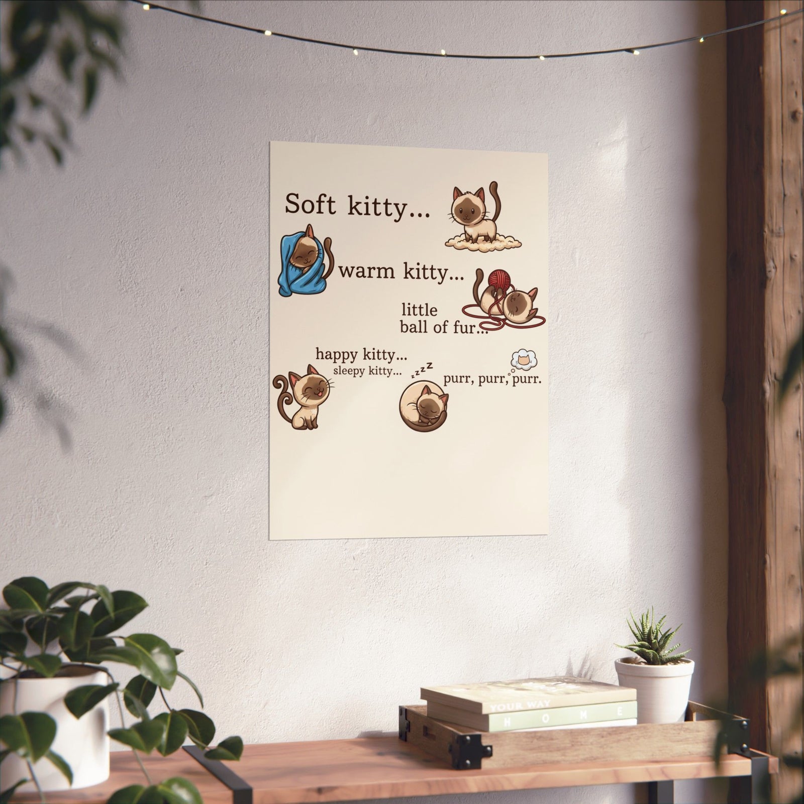 Soft Kitty Warm Kitty Poster — Cute Cat Lyrics Poster