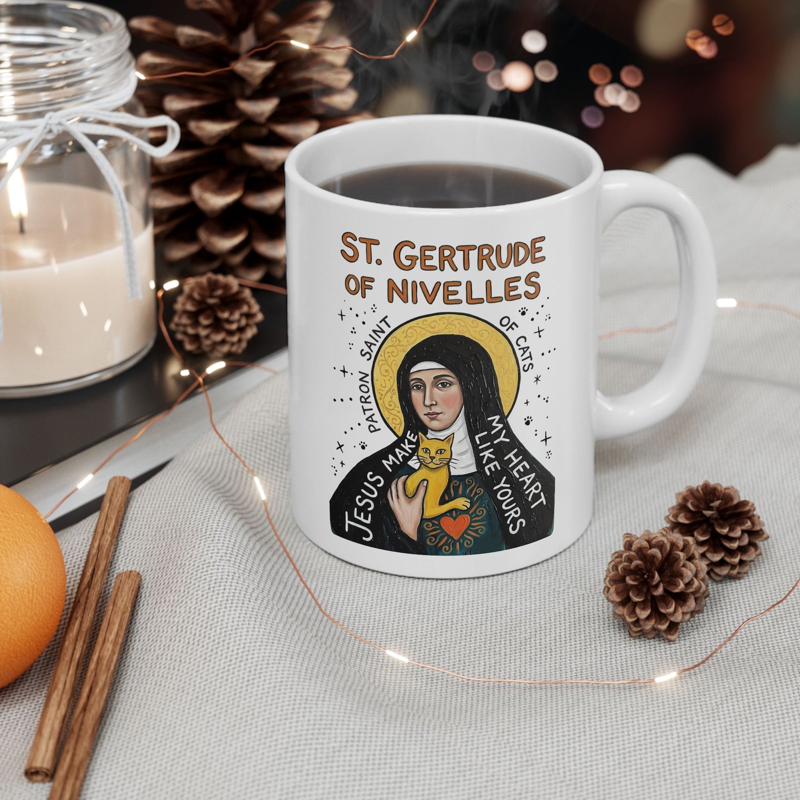 Saint Patron of Cats Ceramic Mug