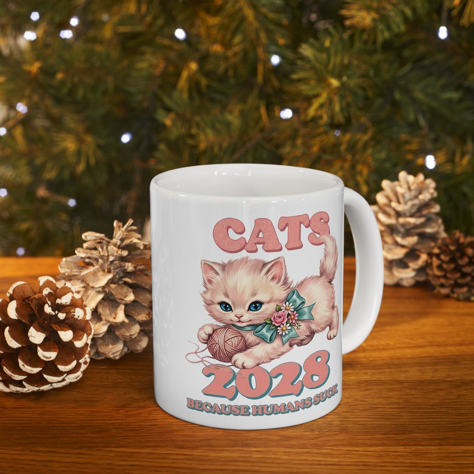 Vote for Cats Ceramic Mug Funny Cat Political Mug