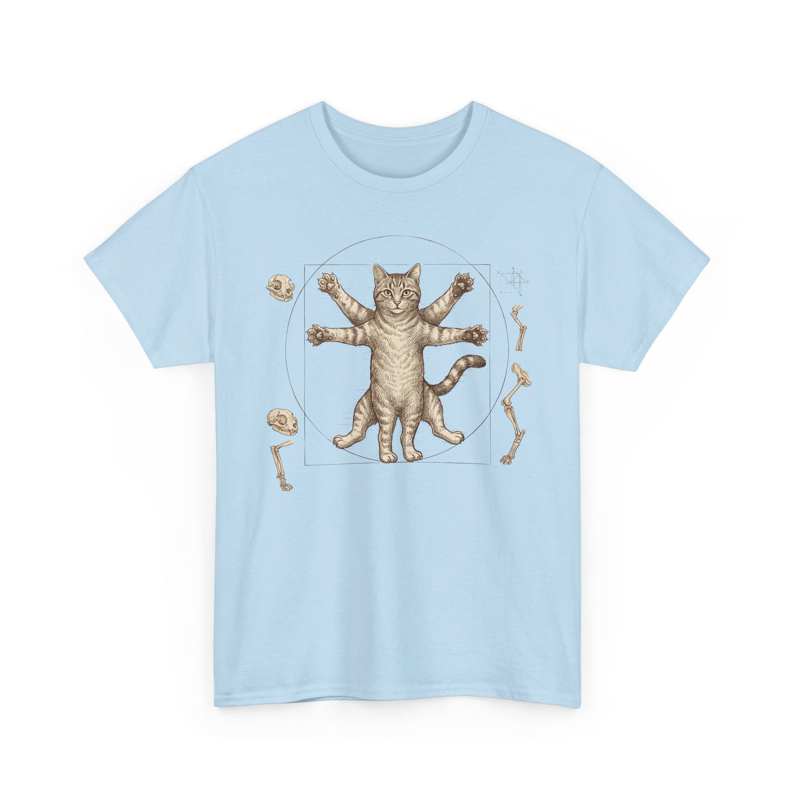 Vitruvian Cat T-Shirt — Anatomical Cat Art Tee