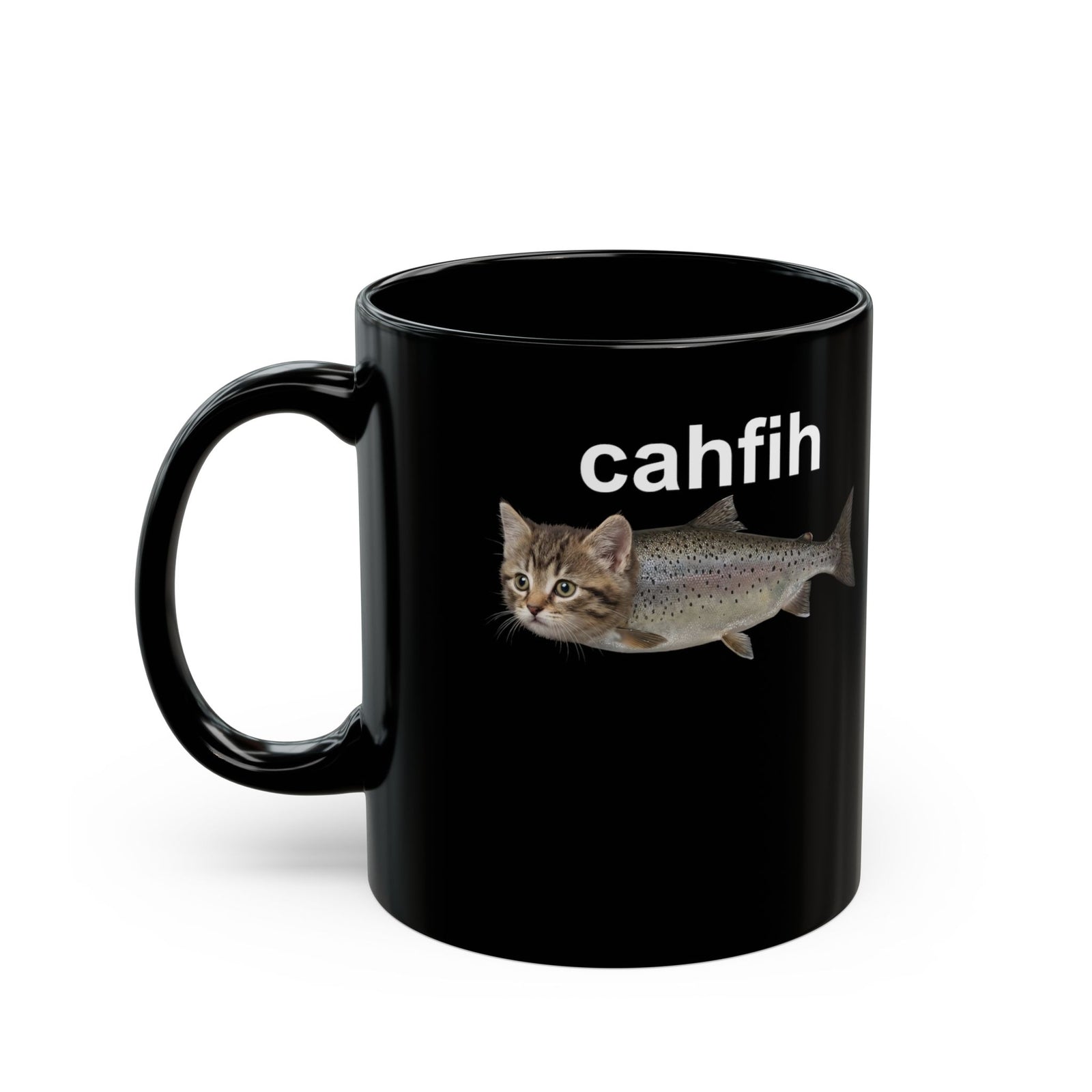 Cahfih Catfish Black Mug — Funny Catfish Design