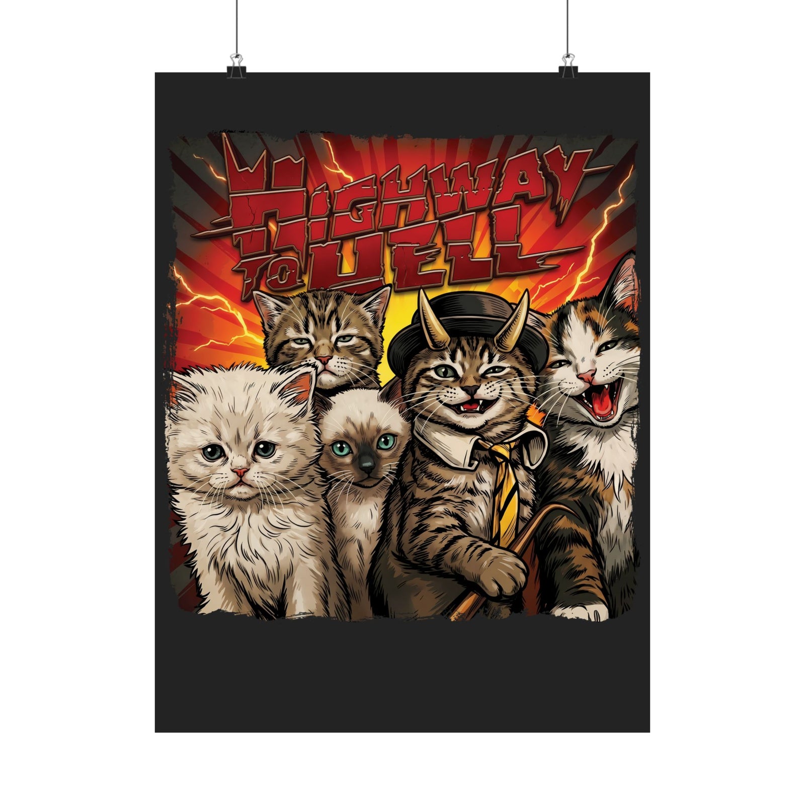 "Highway to Hell" Hard Rock Cats Parody Poster