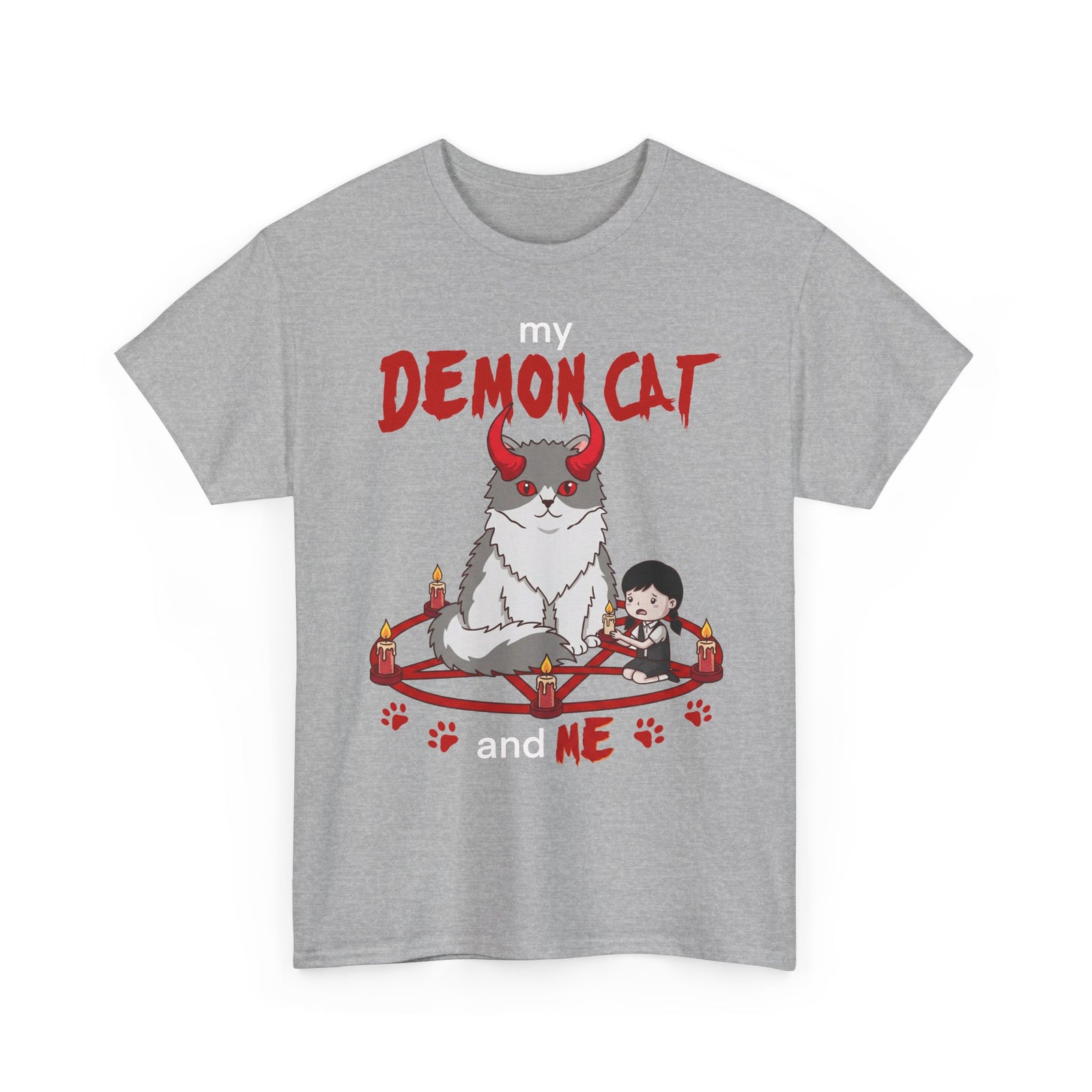 My Demon Cat T-Shirt — Cute Spooky Cat Graphic Tee for Cat Lovers & Halloween
