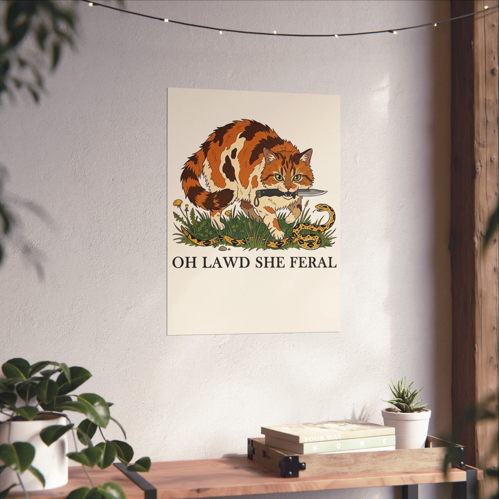 Feral Cats Poster — “Oh Lawd She Feral Cats!” Graphic Poster