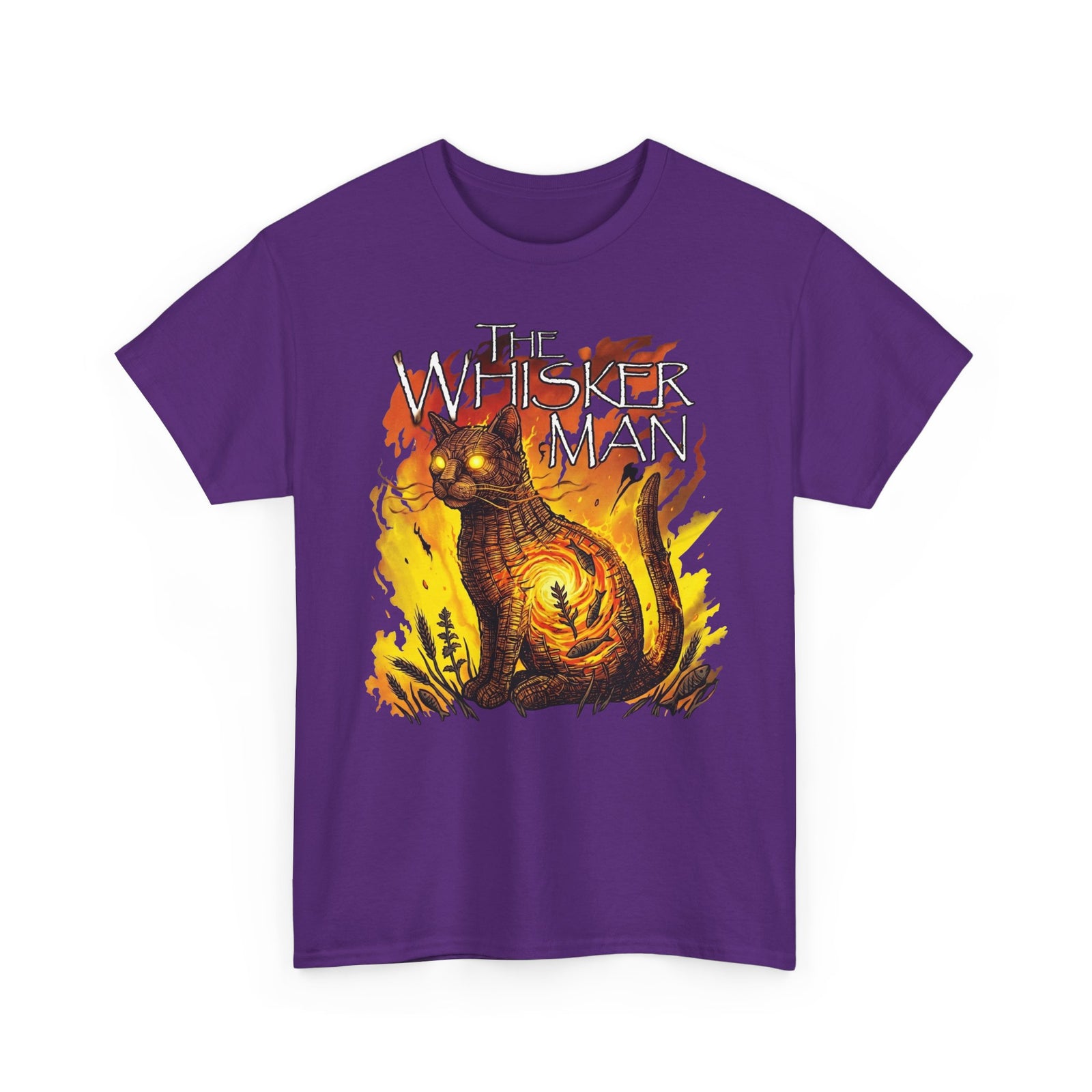 The Whisker Man Fiery Cat Horror Graphic Tee
