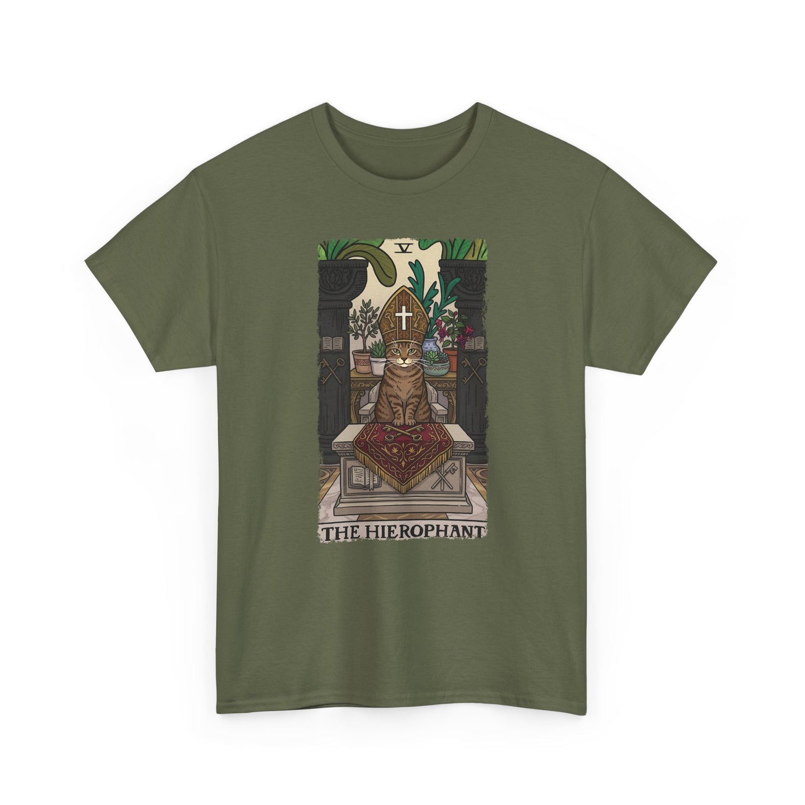 The Hierophant Cat T-Shirt — Mystical Tarot-Inspired Tee