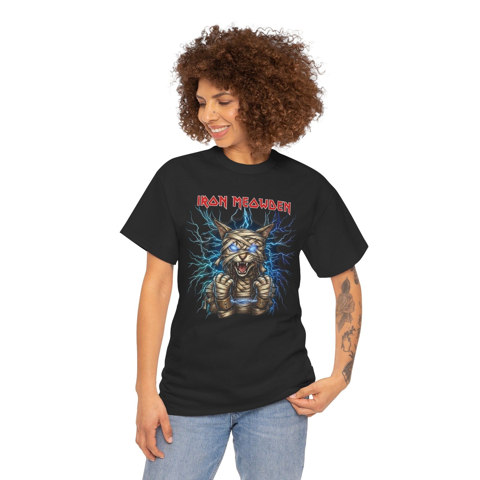 Iron Meowden Cat T-Shirt — Heavy Metal Kitty Graphic Tee