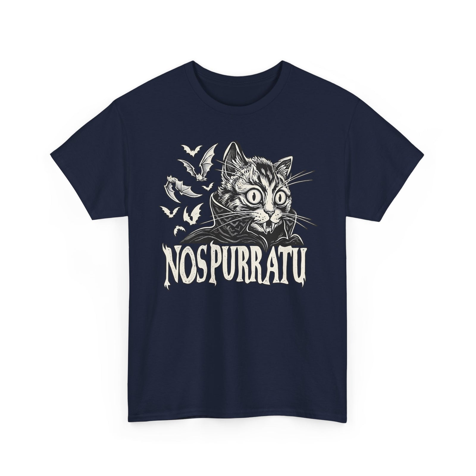 Nosferatu Cat T-Shirt — "Nospurratu Cat Nosferatu" Gothic Vampire Cat Tee