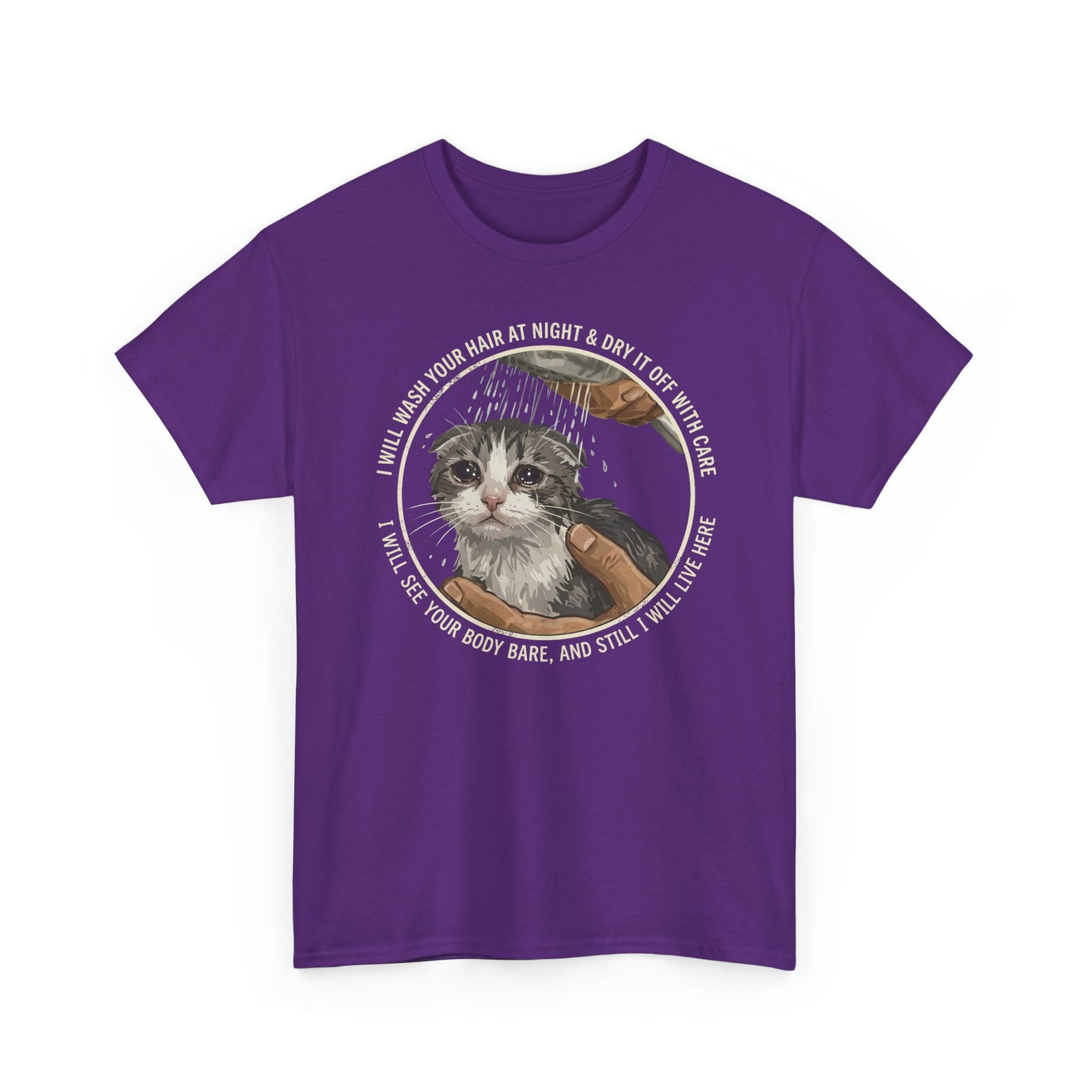 Kitten Rescue Tee — 'I Walk Into Your Hair at Night' Cute Cat Photo T-Shirt