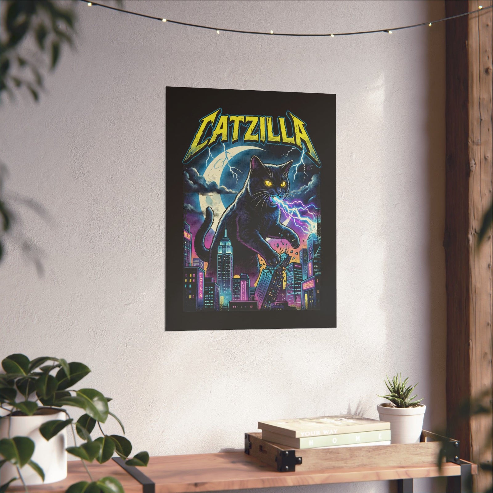 Cat Attack Poster — Funny Graphic Cat Poster