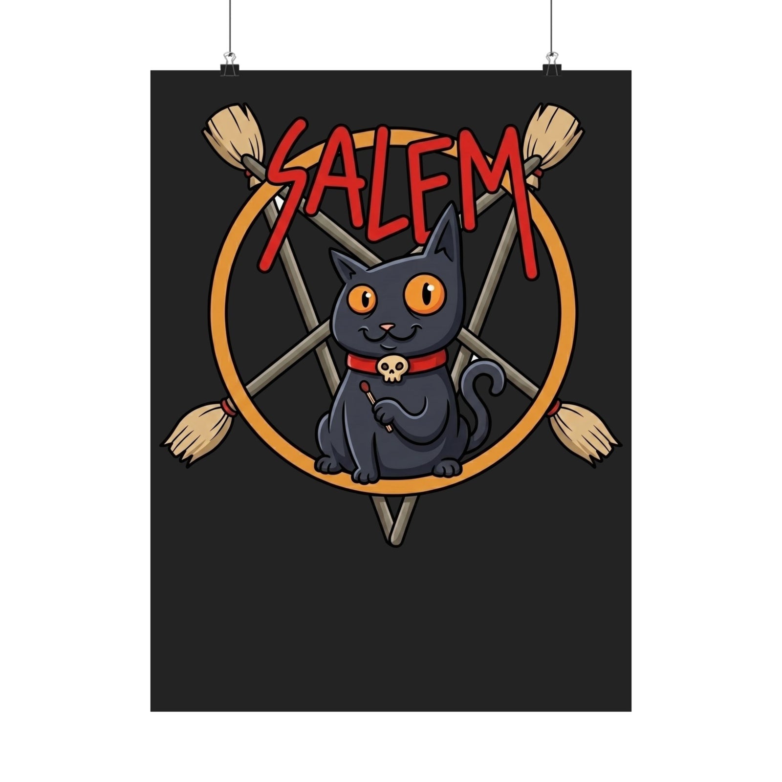 Salem Black Cat Poster — Spooky Vintage Cat Poster