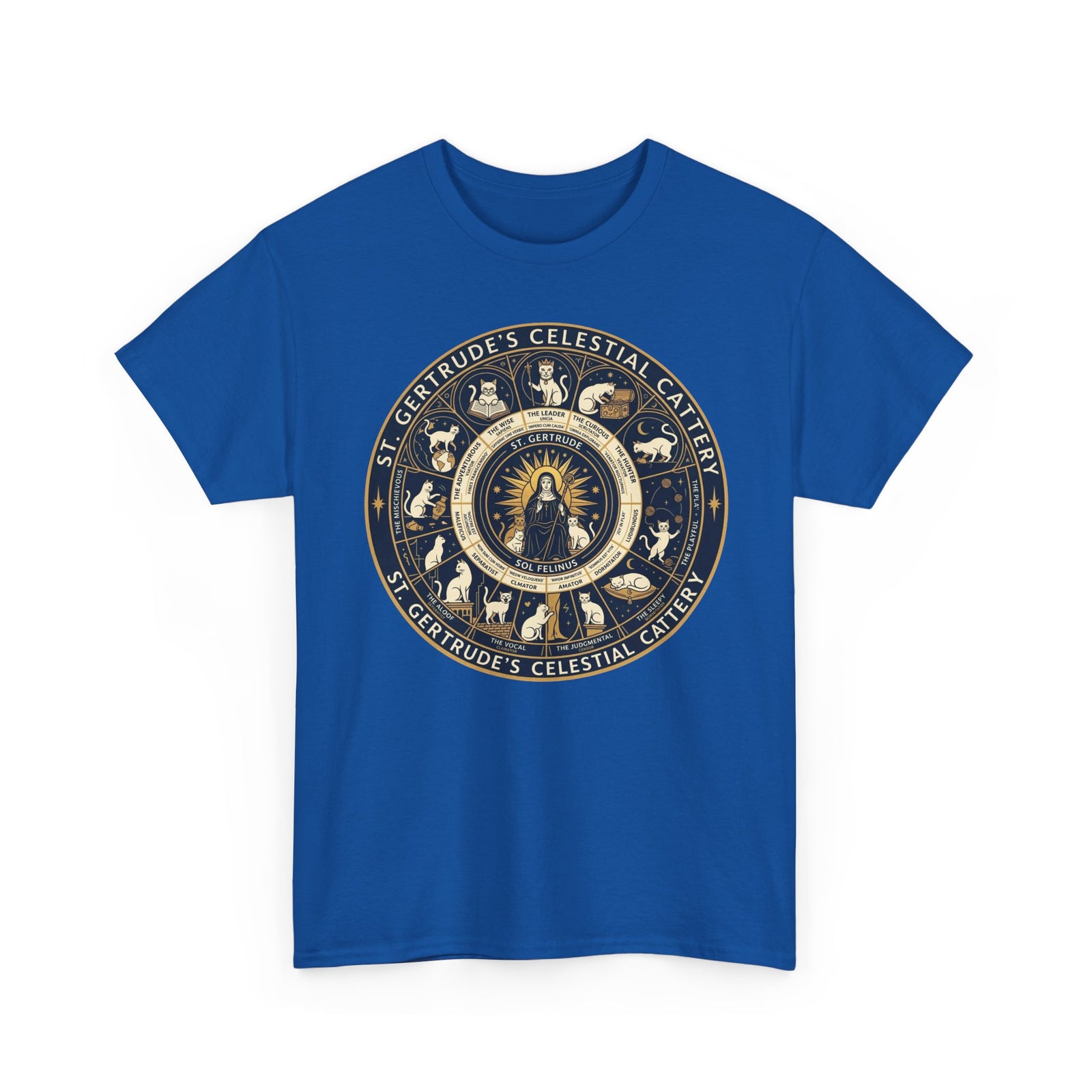 Saint Gertrude Gothic Cat Zodiac T-Shirt