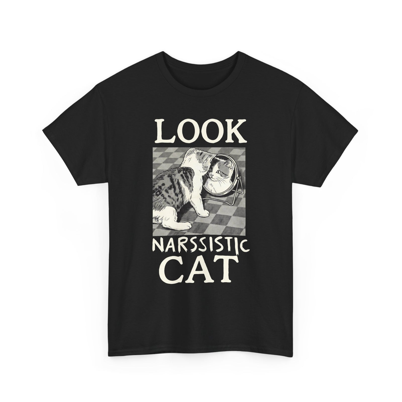 Look Narssistic Cat T-Shirt — Funny Mirror Reflection Tabby Tee