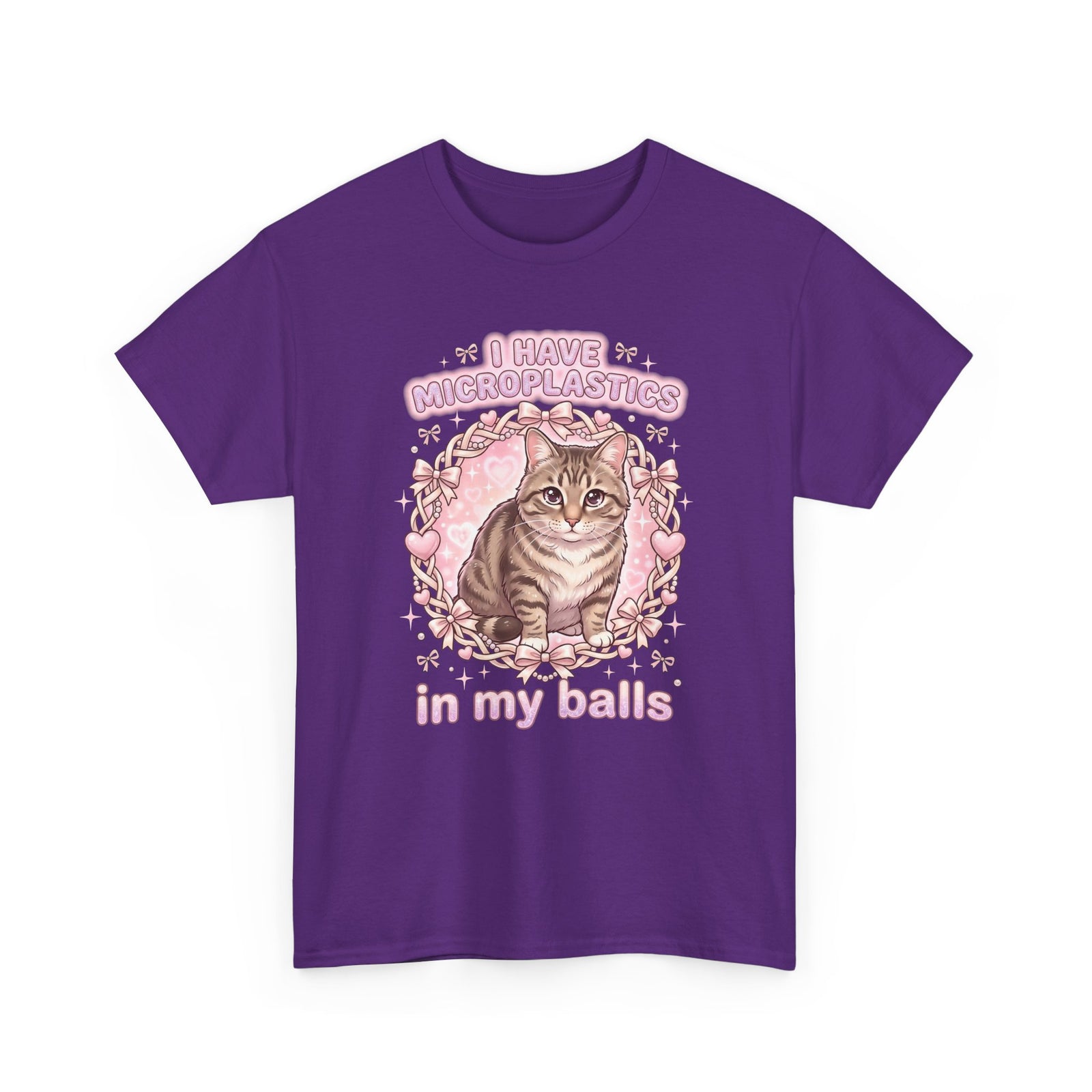 Funny Cat Tee "I Have Microplastics In My Balls" Meme Shirt