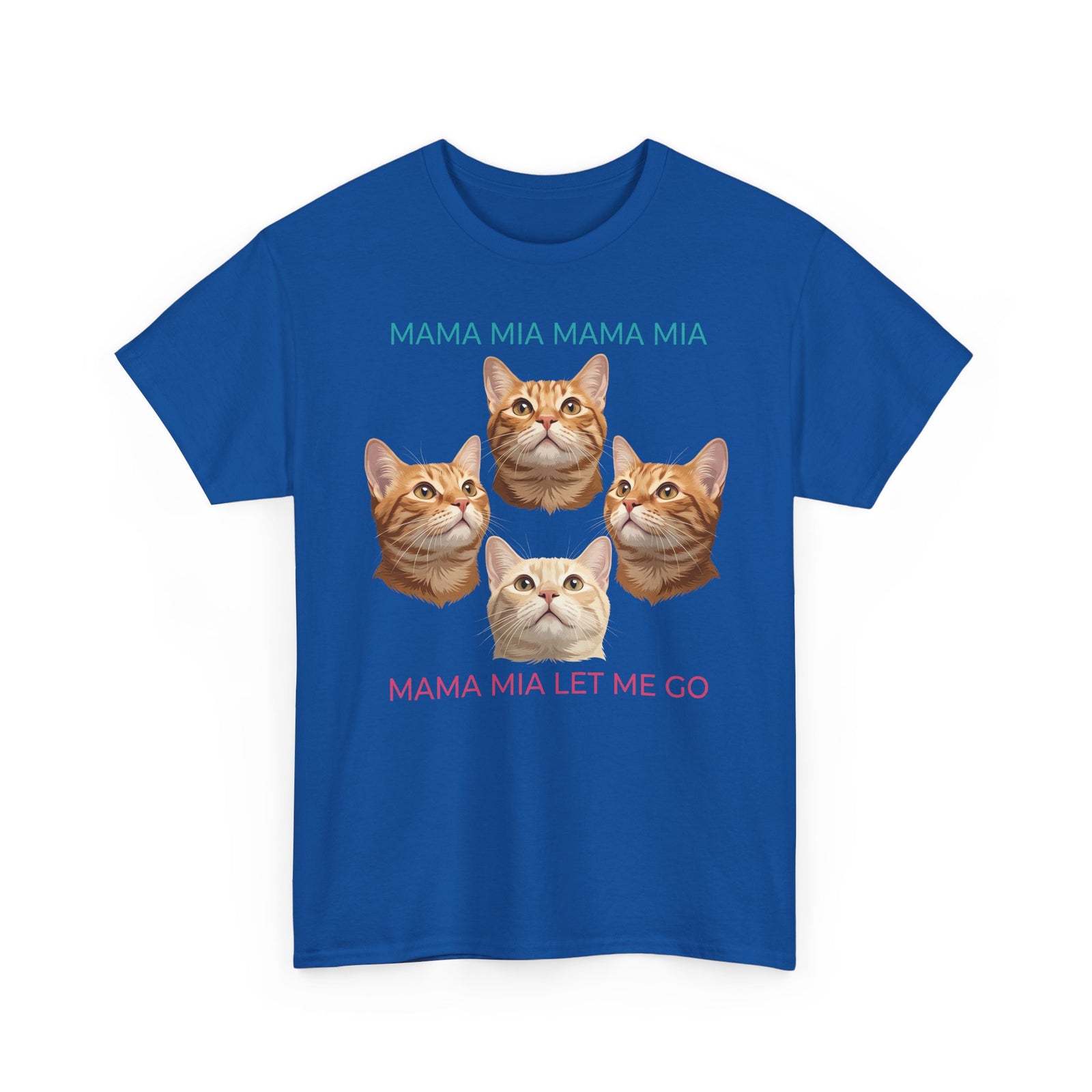 Funny Cat Rock Band T-Shirt — "Mamma Mia Let Me Go" Parody