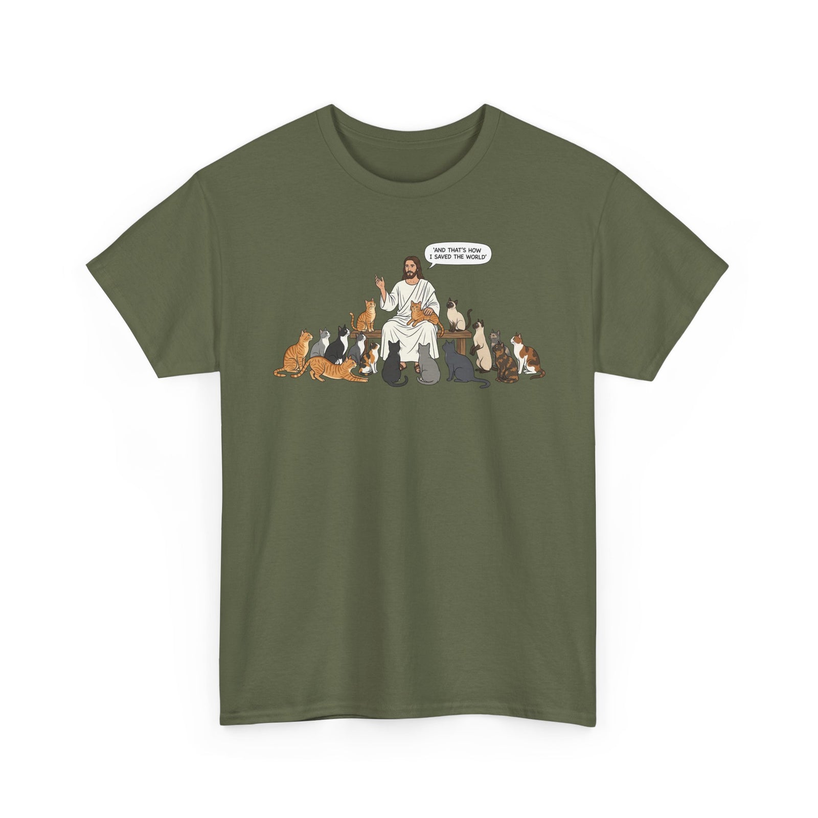 Cats & Jesus T-Shirt — Faith + Feline Graphic Tee