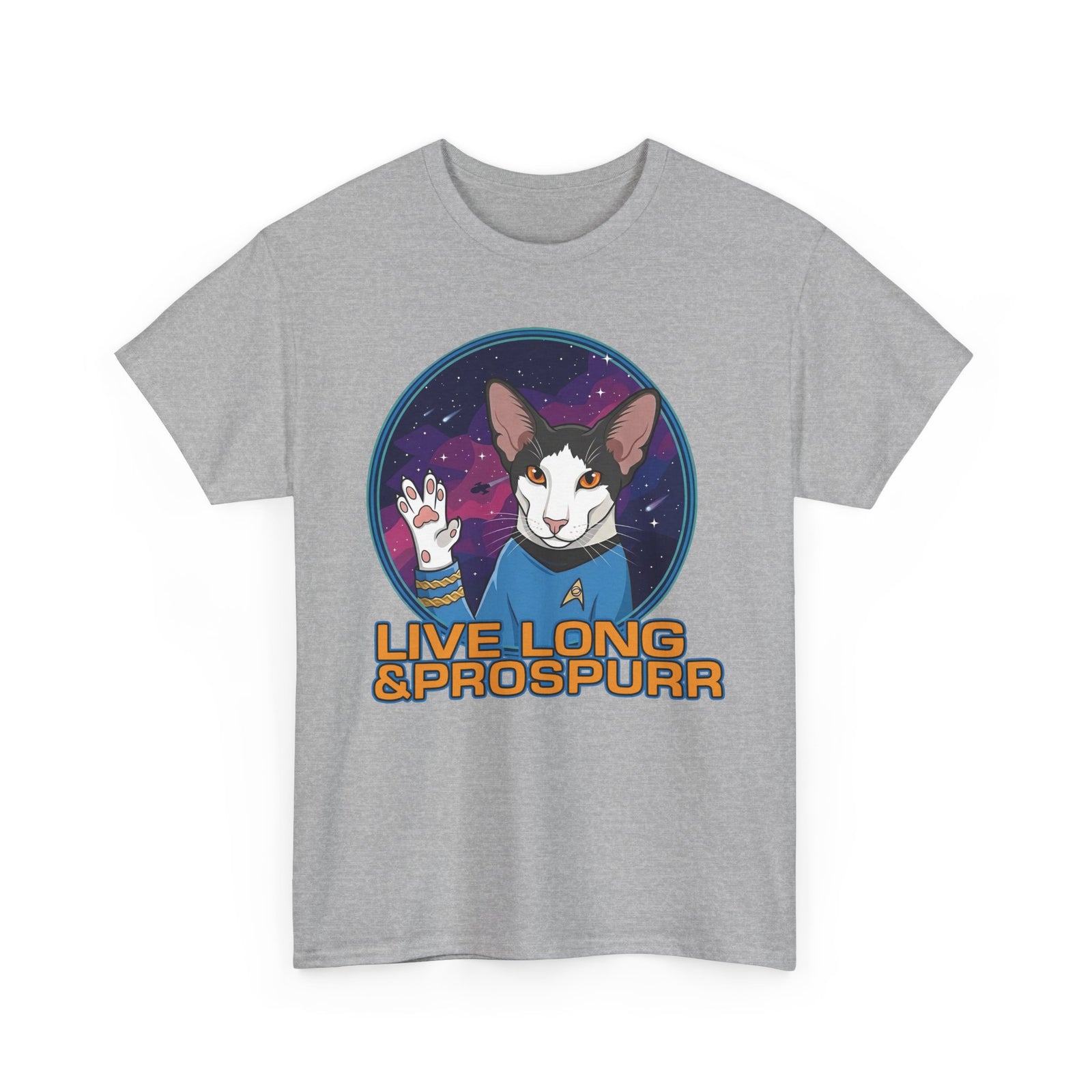 Sci‑Fi Cat 'Live Long Prospurr' T-Shirt