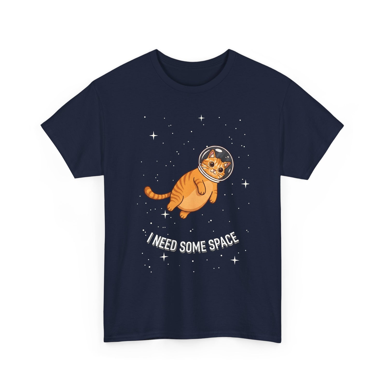 I Need Some Space Cat T-Shirt — Cute Astronaut Orange Tabby Feline Tee