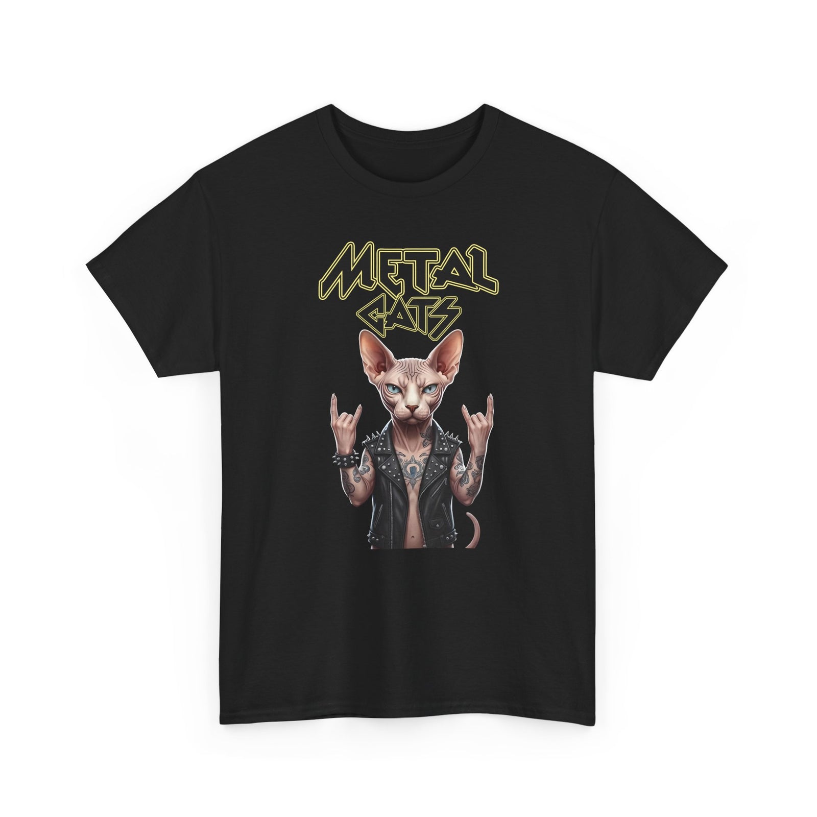 Metal Cats T-Shirt — Heavy Metal Cat Graphic Tee