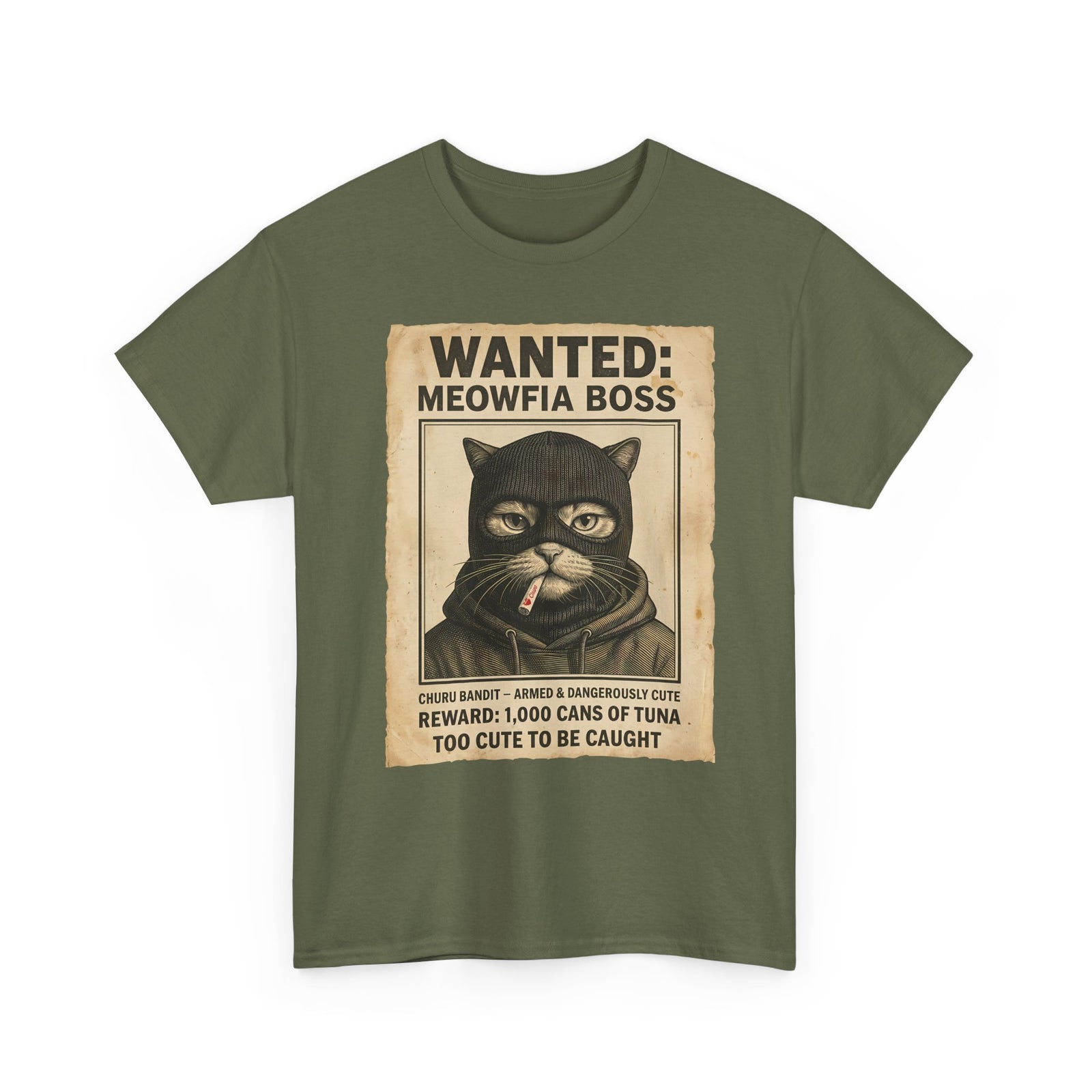 "Meowfia Boss" Wanted Poster Funny Cat T-Shirt