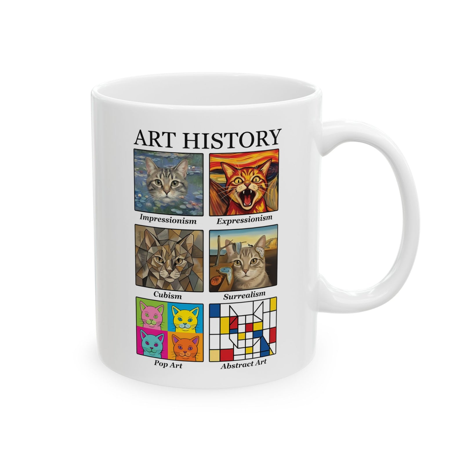 Cats in Masterpieces Ceramic Mug — Artistic Cat Painting Mug