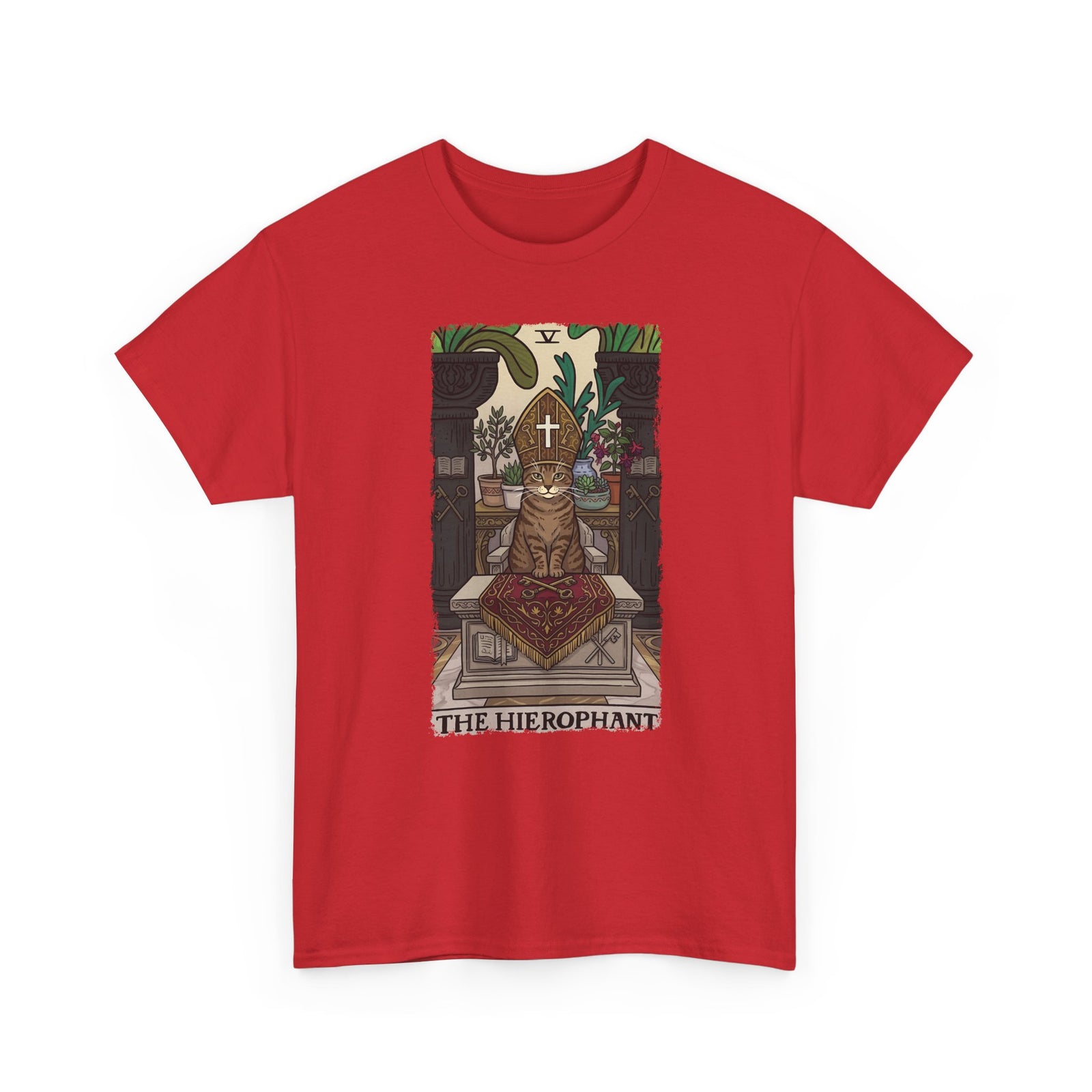 The Hierophant Cat T-Shirt — Mystical Tarot-Inspired Tee