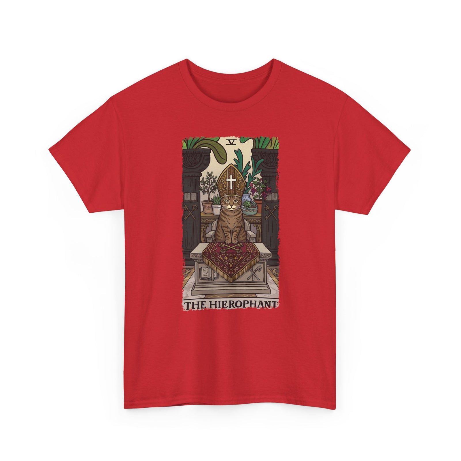The Hierophant Cat T-Shirt — Mystical Tarot-Inspired Tee