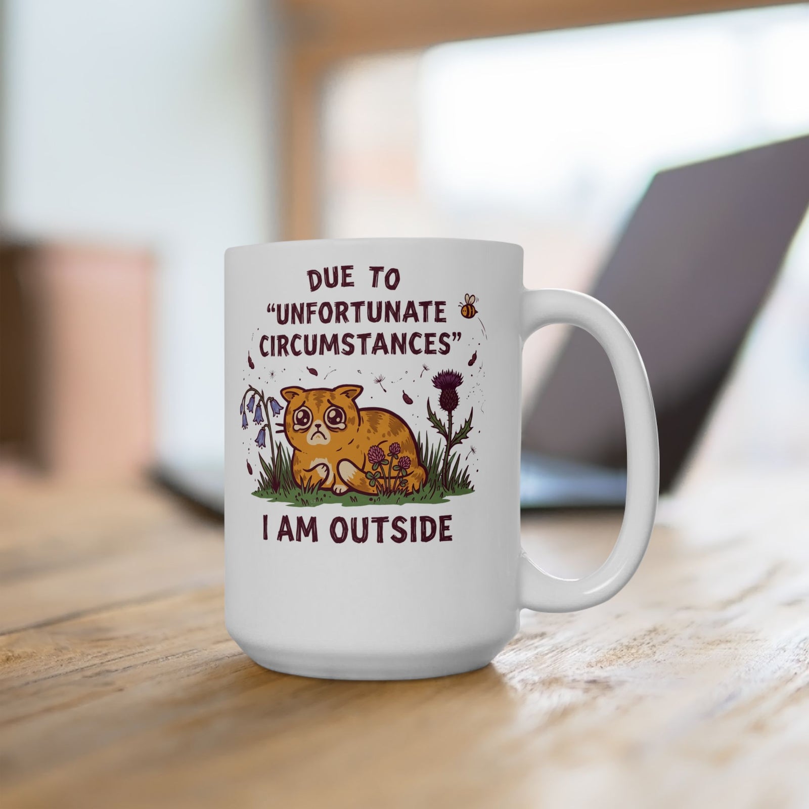 I'm Outside Funny Cat Ceramic Mug