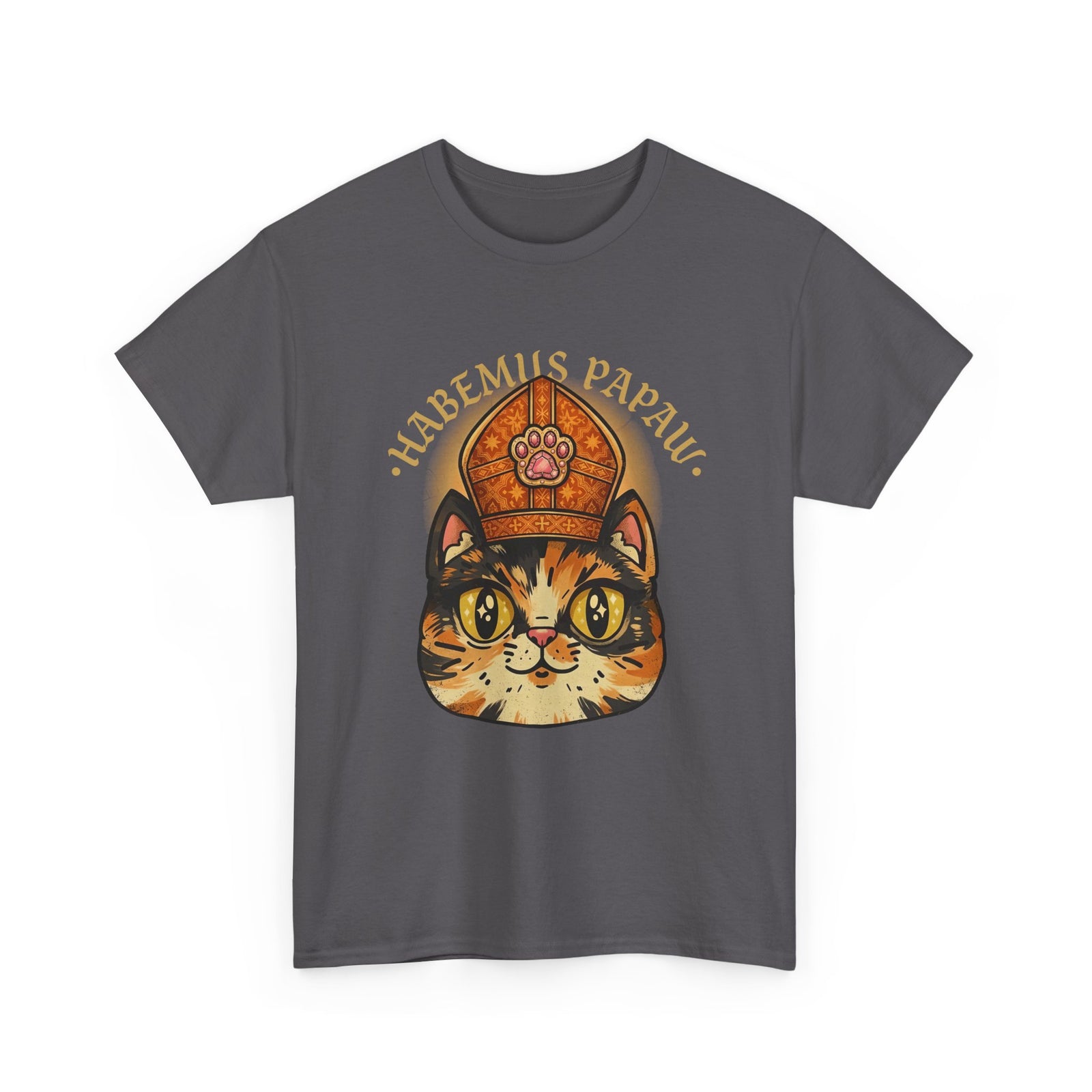 Funny 'Habemus Papaw' Catholic Kitten T-Shirt — Pope Cat Graphic Tee