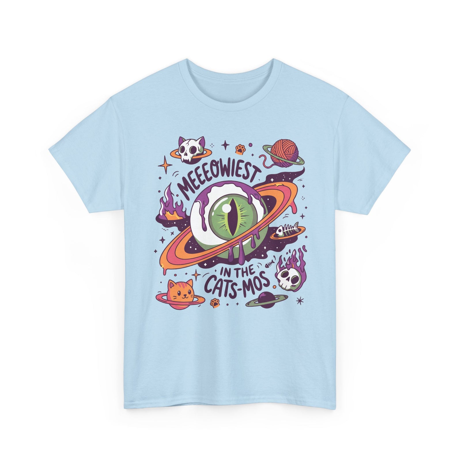 Meeeowiest In The Cats-Mos Shirt — Psychedelic Cosmic Eye Cat T-Shirt