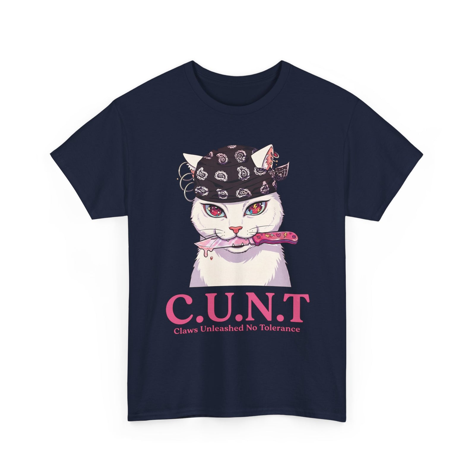 C.U.N.T Acronym Cat T-Shirt — Sassy Feline Rebellious Streetwear
