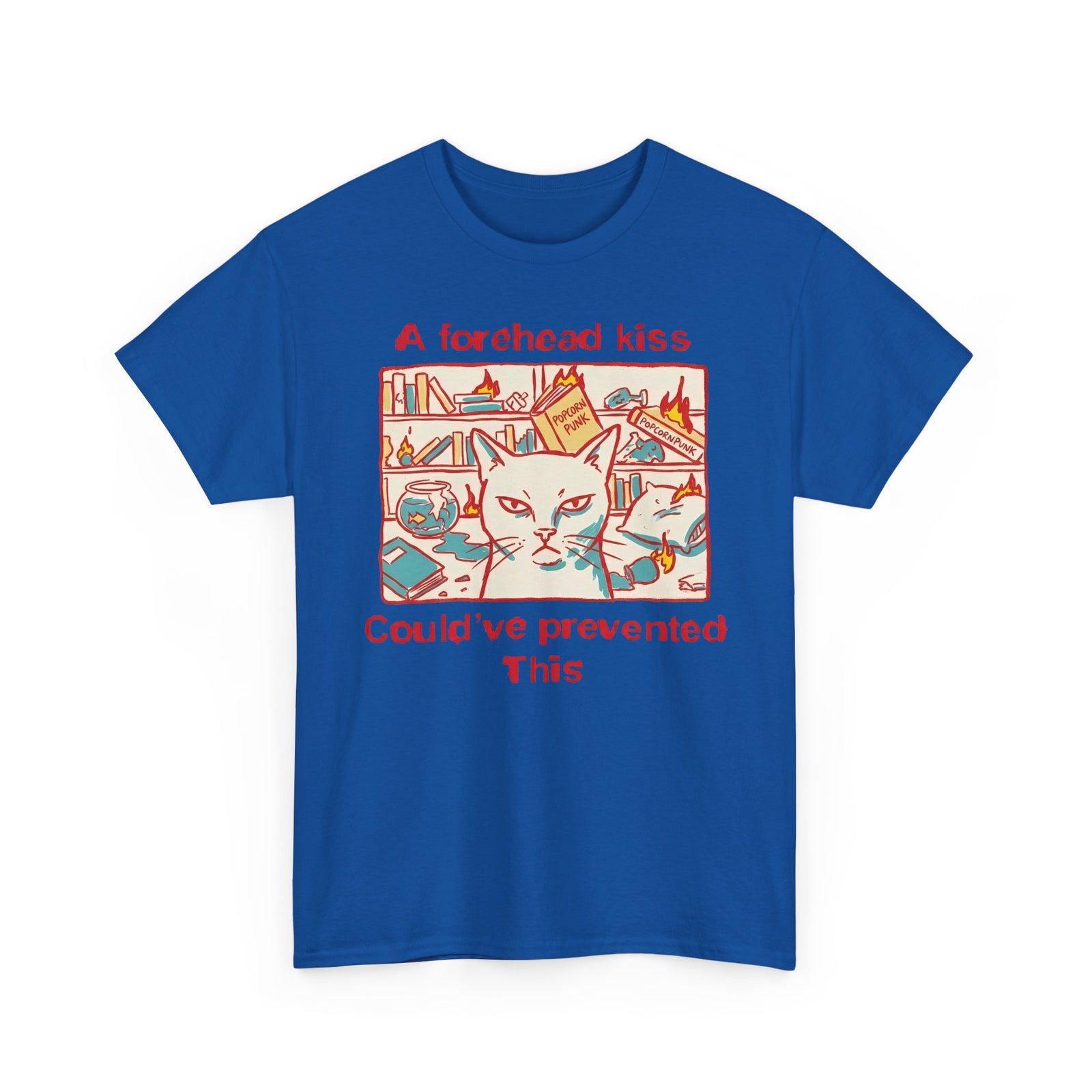 Naughty Cat Forehead Kiss Tee - Funny Cat Lover T-Shirt