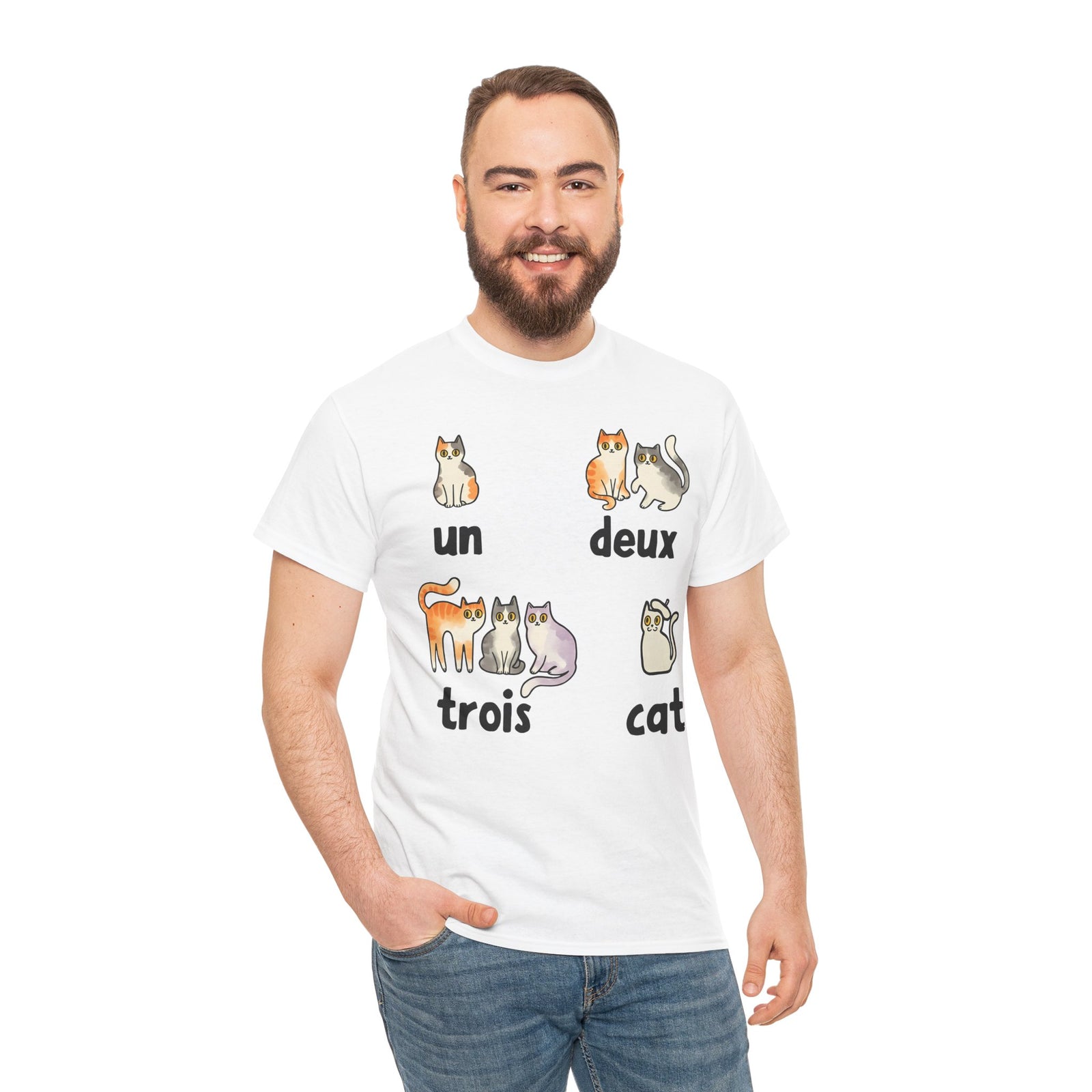 Un Deux Trois Cat T-Shirt — Cute French Cat Graphic Tee