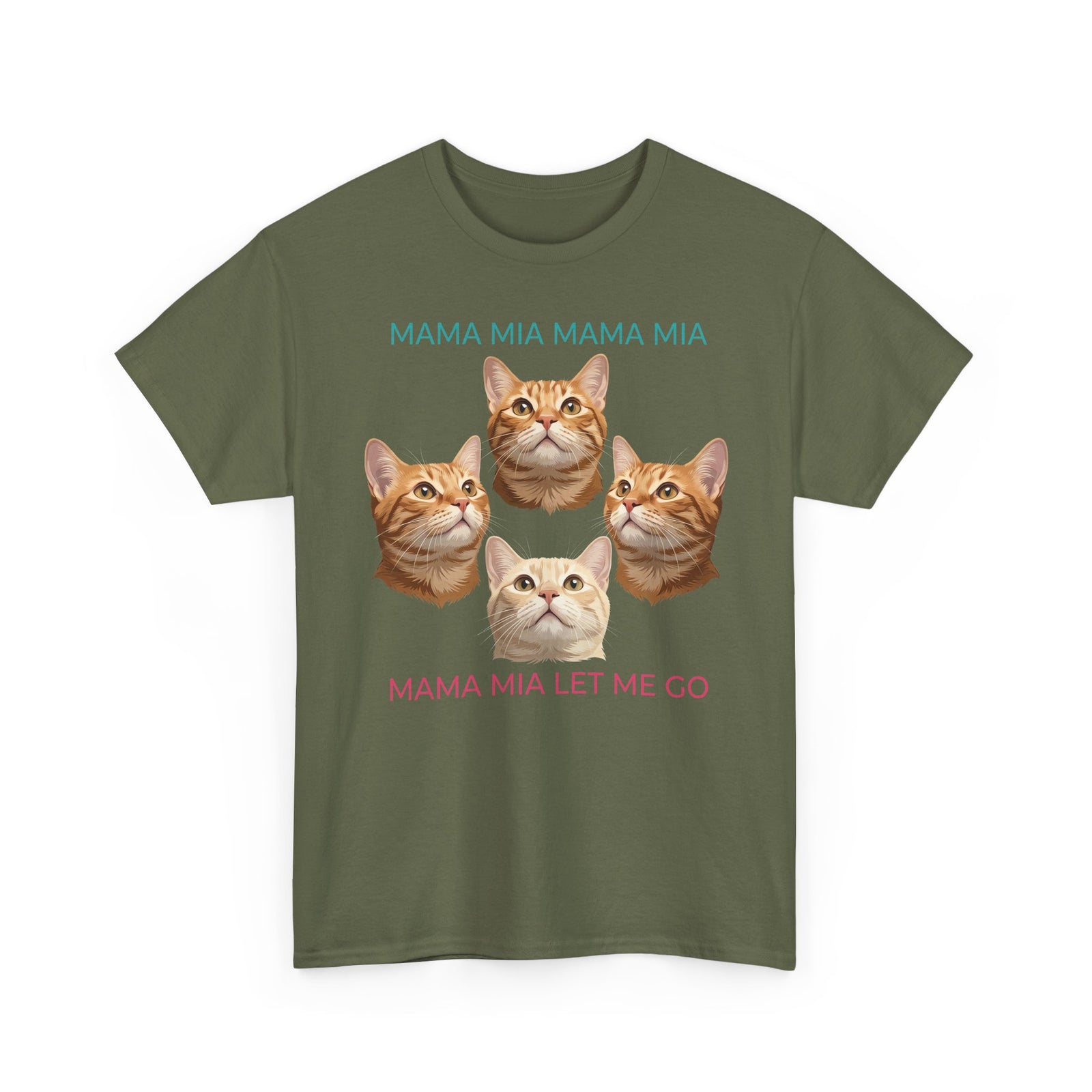 Funny Cat Rock Band T-Shirt — "Mamma Mia Let Me Go" Parody
