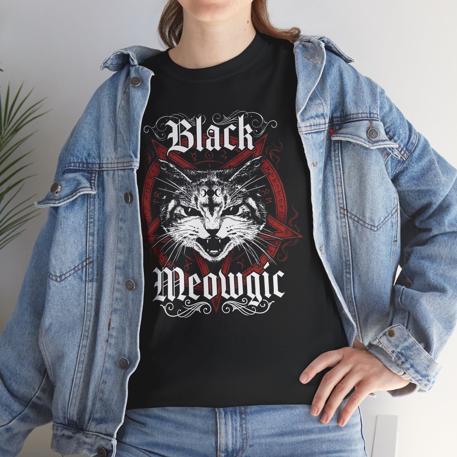 Black Meowgic T-Shirt — Cute Cat Magic Graphic Tee