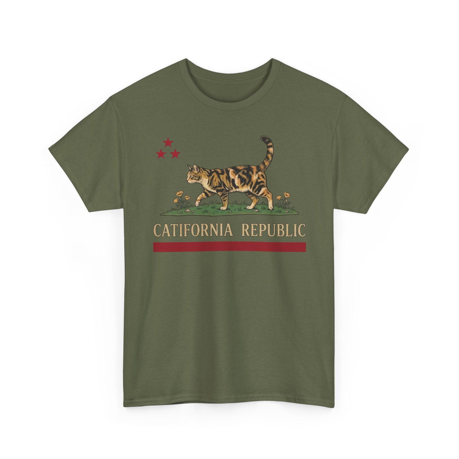 Catifornia Republic Funny Cat T-Shirt — Vintage Cali Cat Graphic Tee