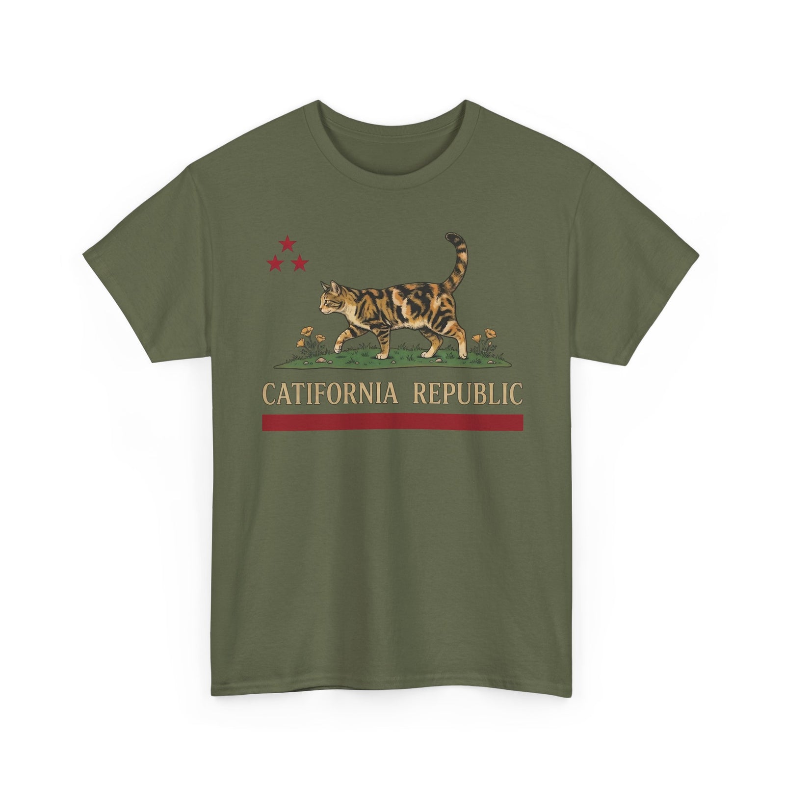 Catifornia Republic Funny Cat T-Shirt — Vintage Cali Cat Graphic Tee