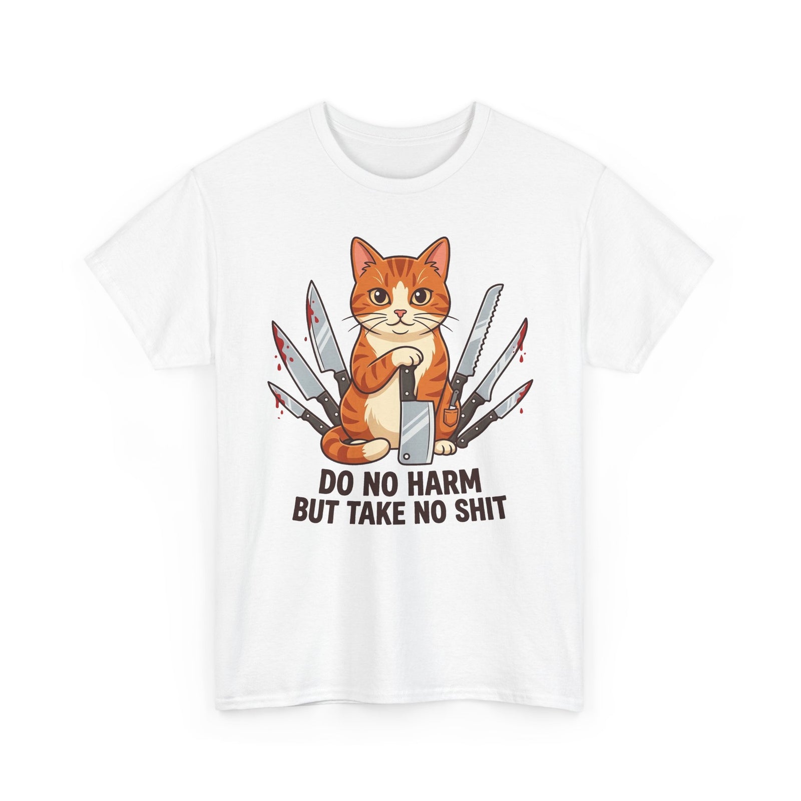 Do No Harm But Take No Shit Cat Knife Design