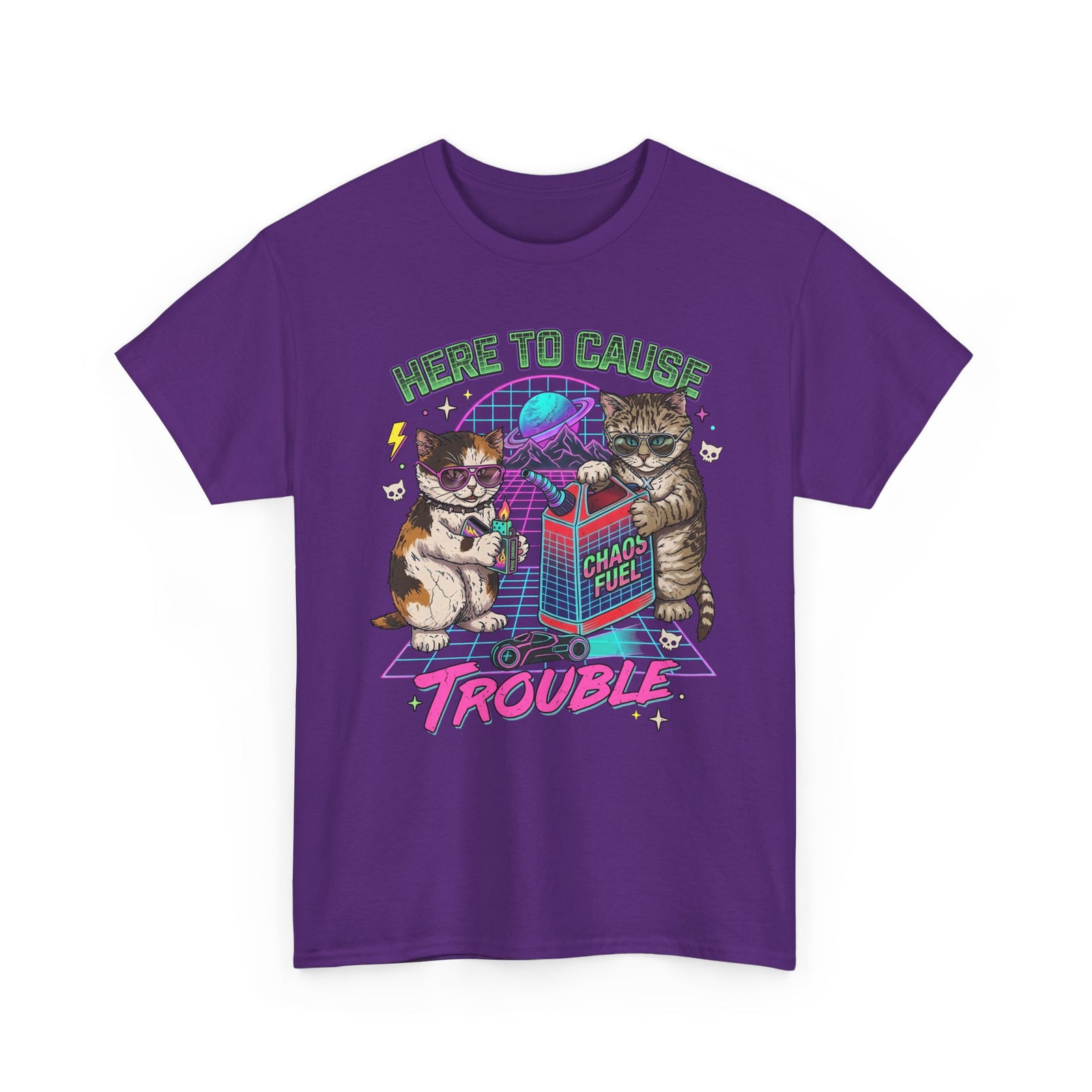 Here to Cause Trouble Naughty Cats T-Shirt