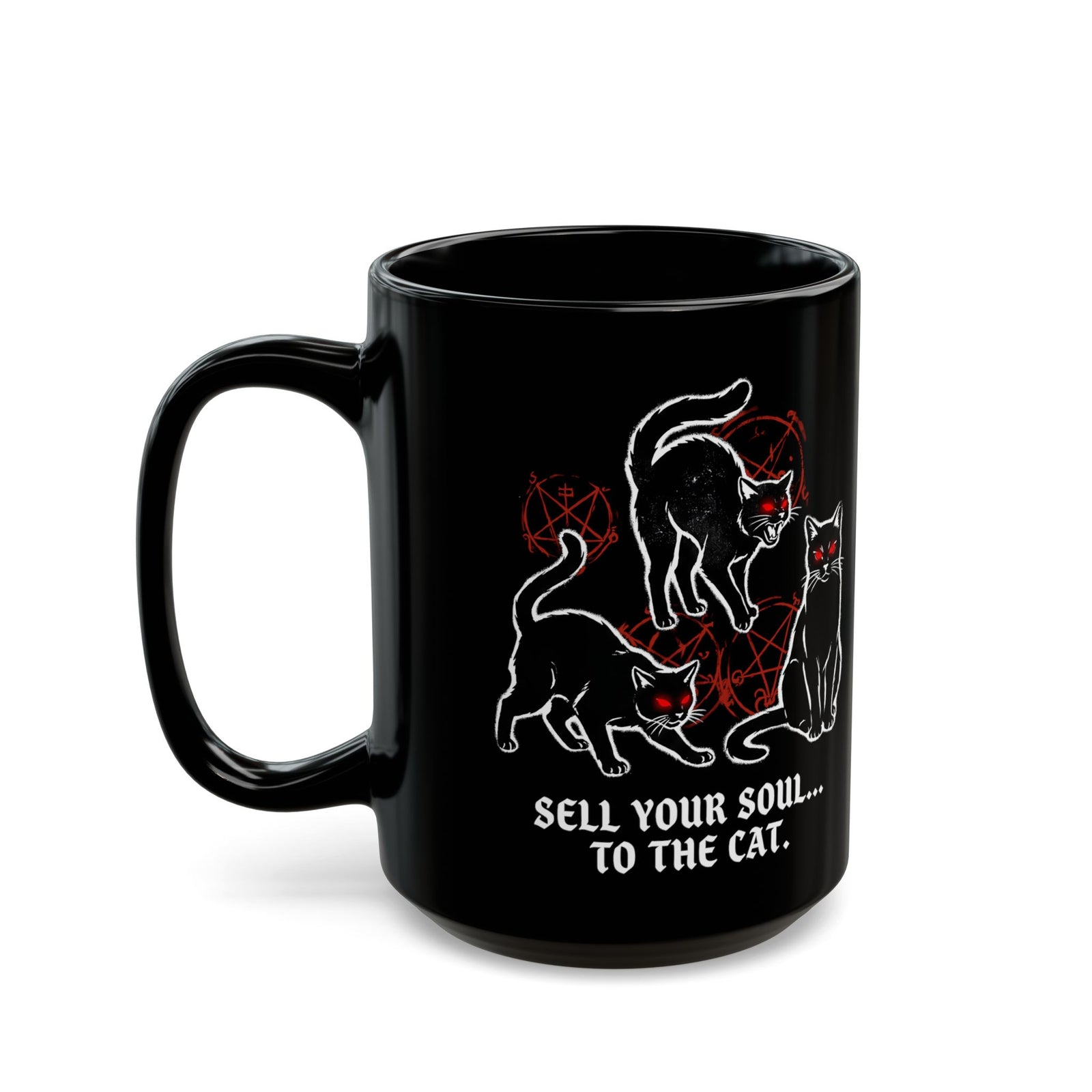 Sell Your Soul To The Cat Black Mug — Funny Cat Lover Mug