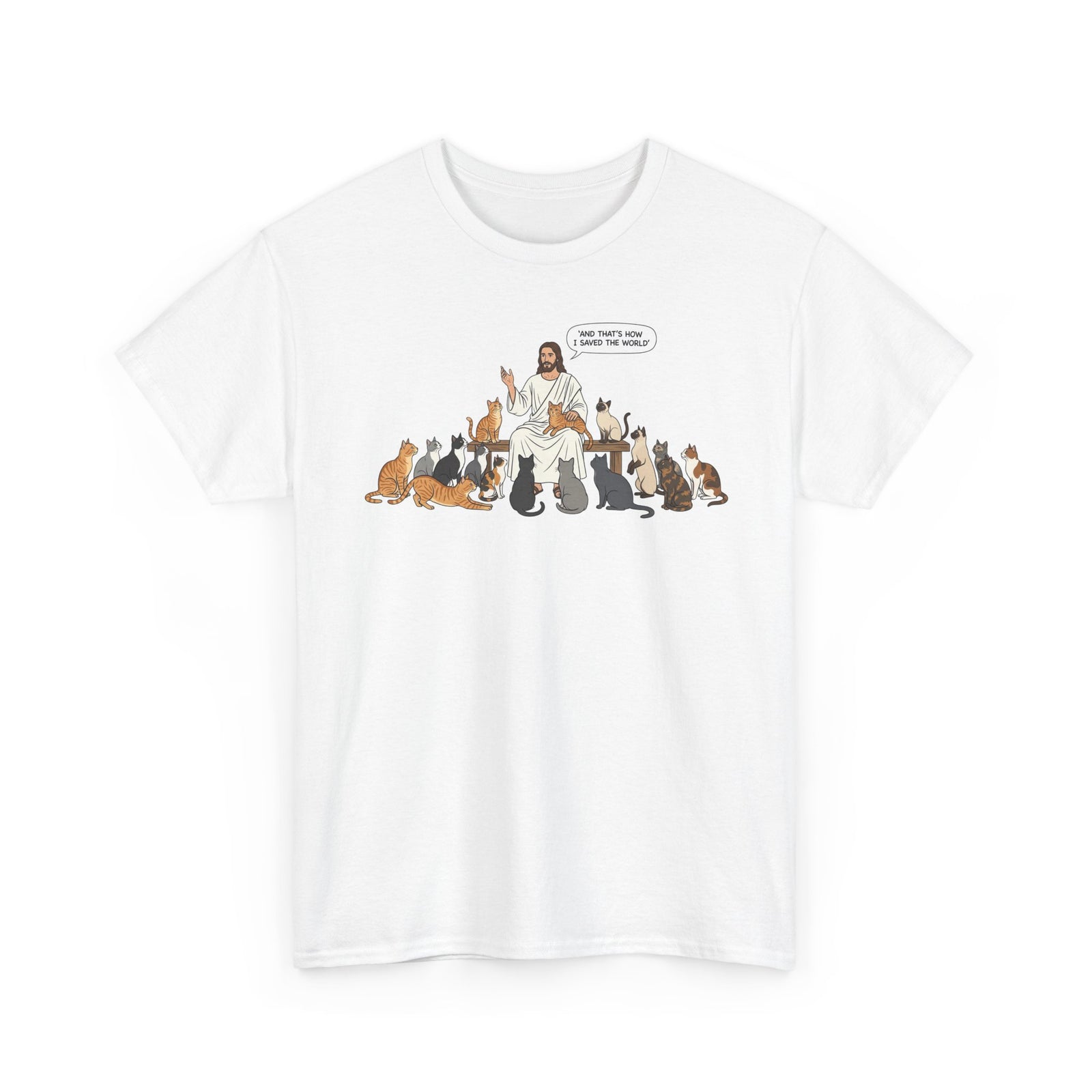 Cats & Jesus T-Shirt — Faith + Feline Graphic Tee