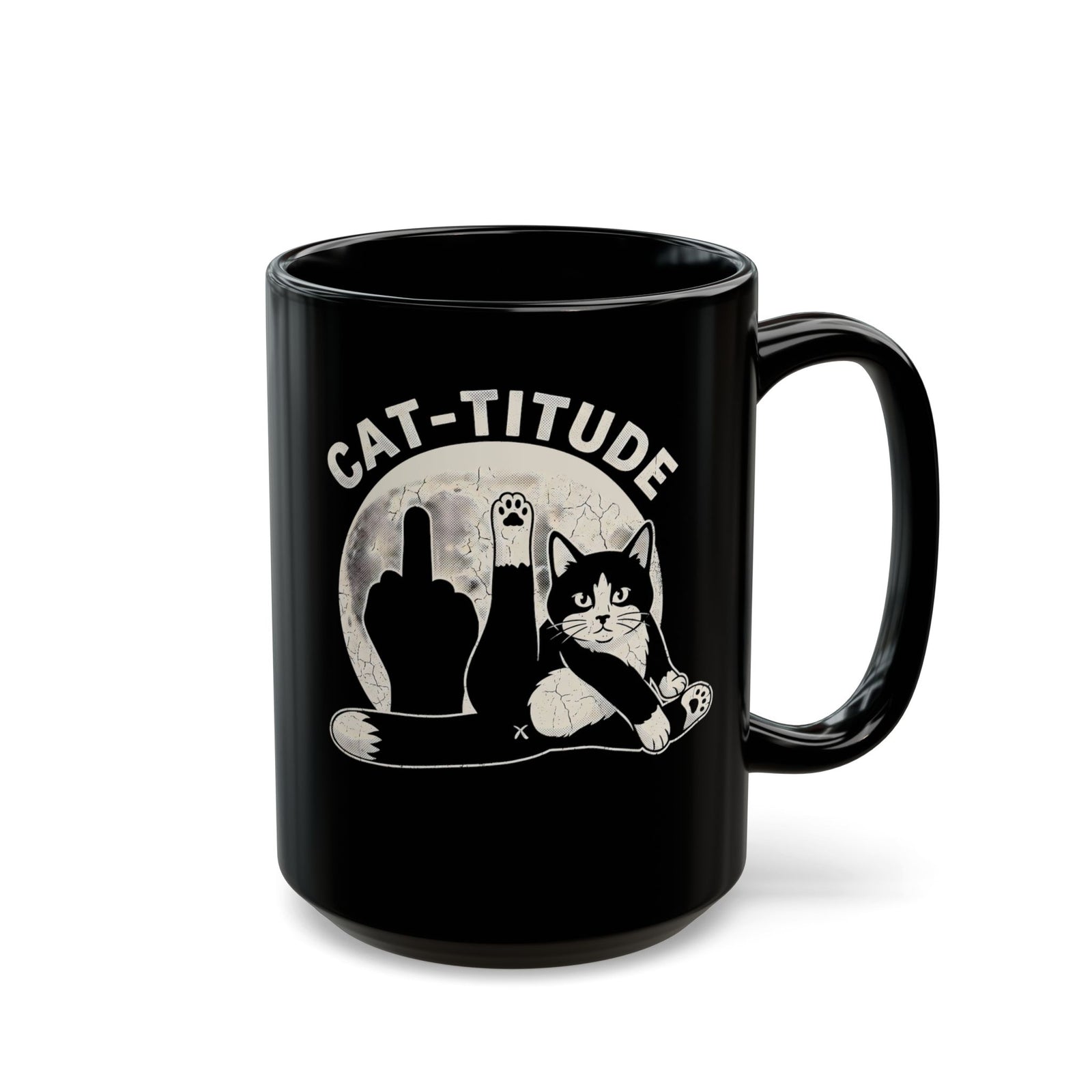 Cattitude Black Mug — Funny Cat Attitude Mug