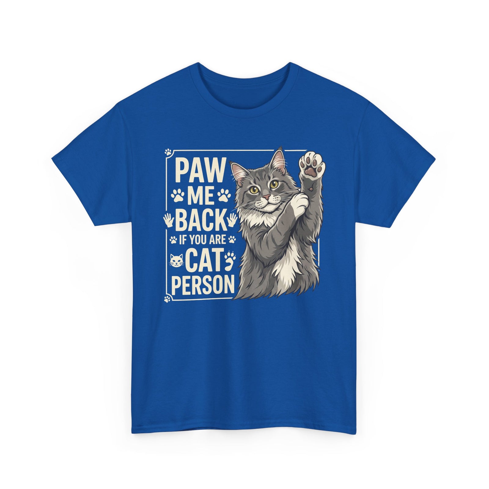 Paw Me Back If You Are A Cat Person Cute Grey Cat Graphic Tee