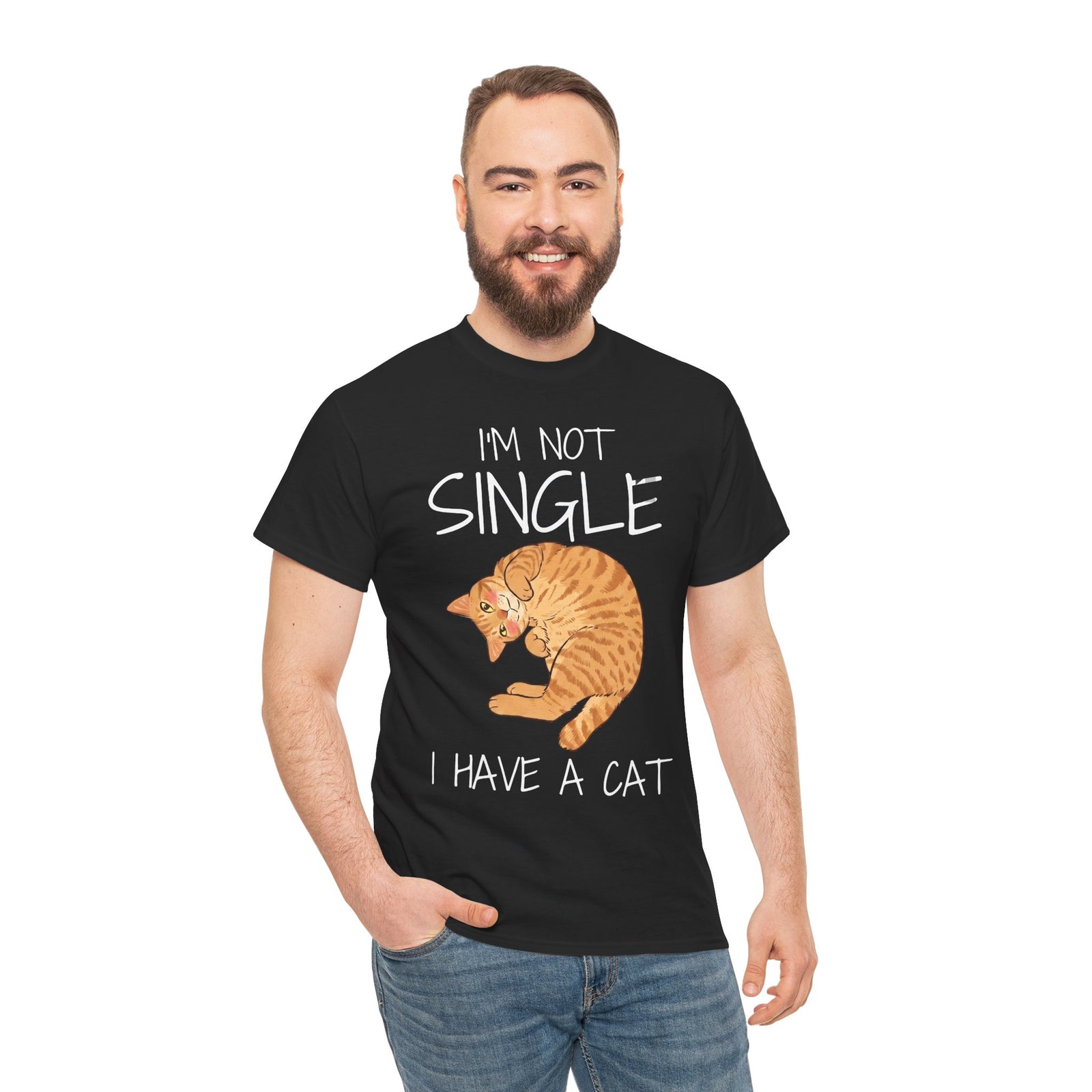 I'm Not Single I Have A Cat T-Shirt — Funny Orange Tabby Relationship Tee