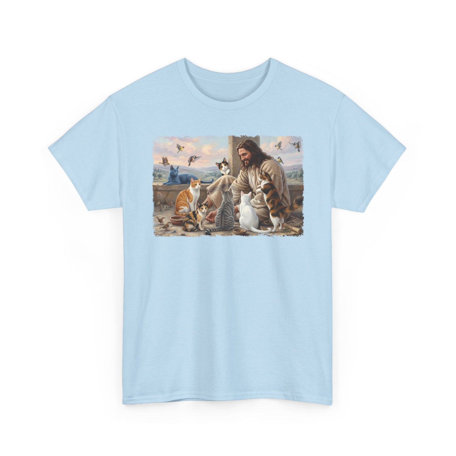 Jesus Surrounded by Cats T-Shirt — Religious Cat Lover Tee