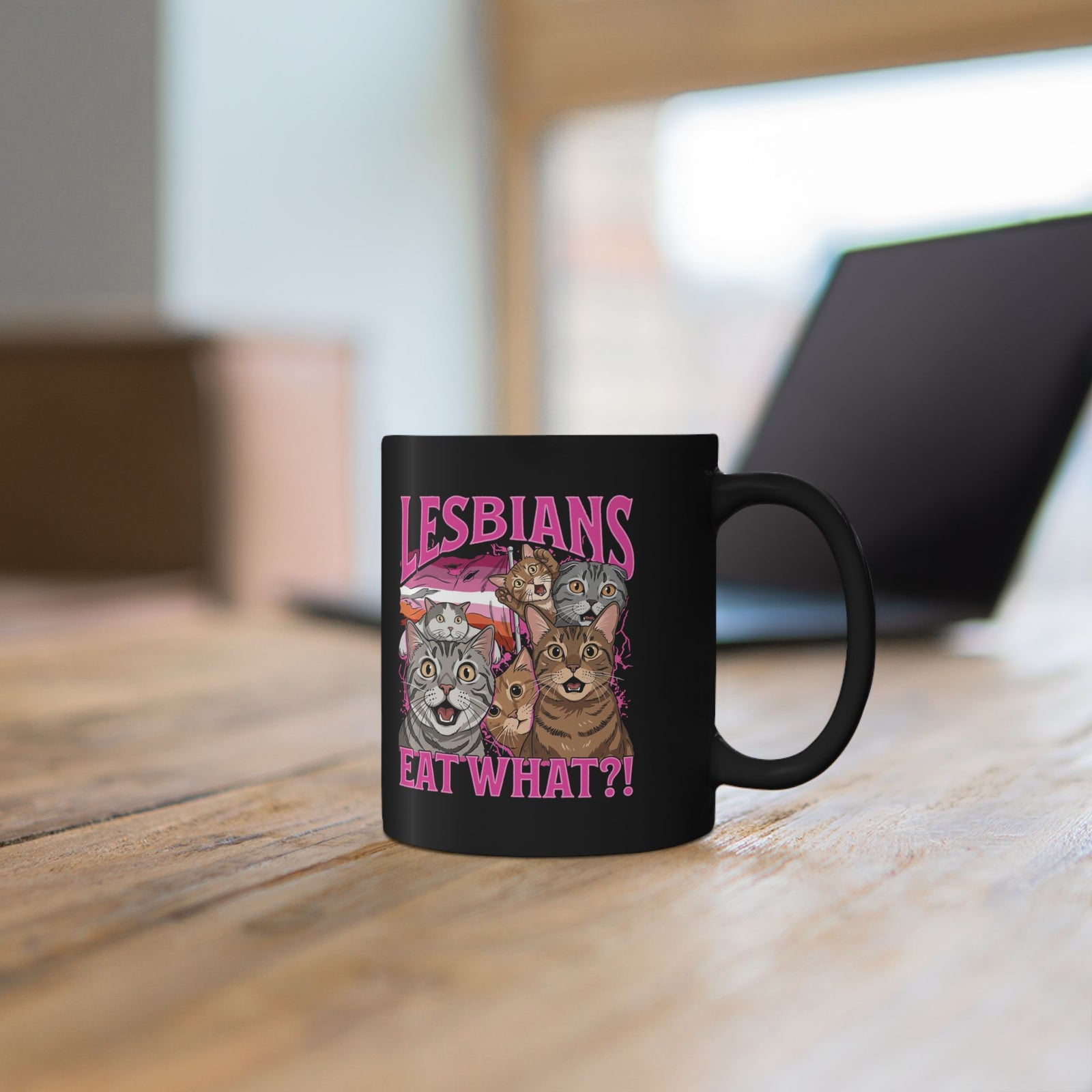 Funny Cat Pride Black Mug