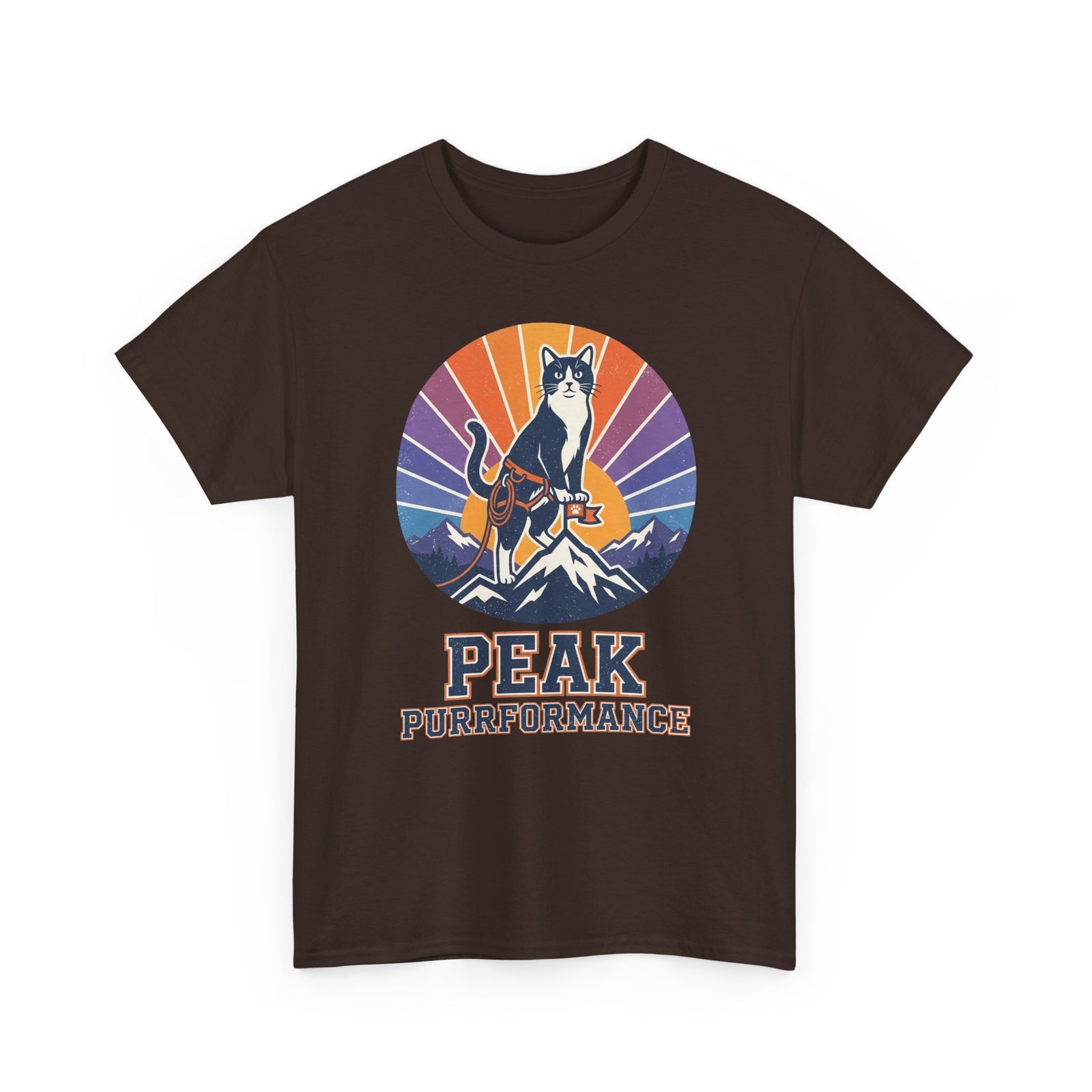 Cat Hiking Tee — "Peak Purformance" Outdoor Adventure Shirt
