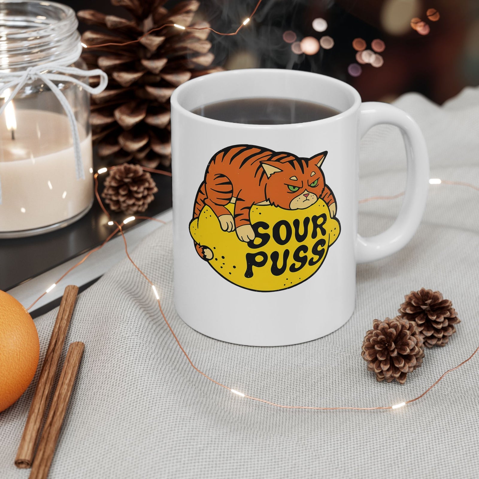 Sour Puss Cat Ceramic Mug