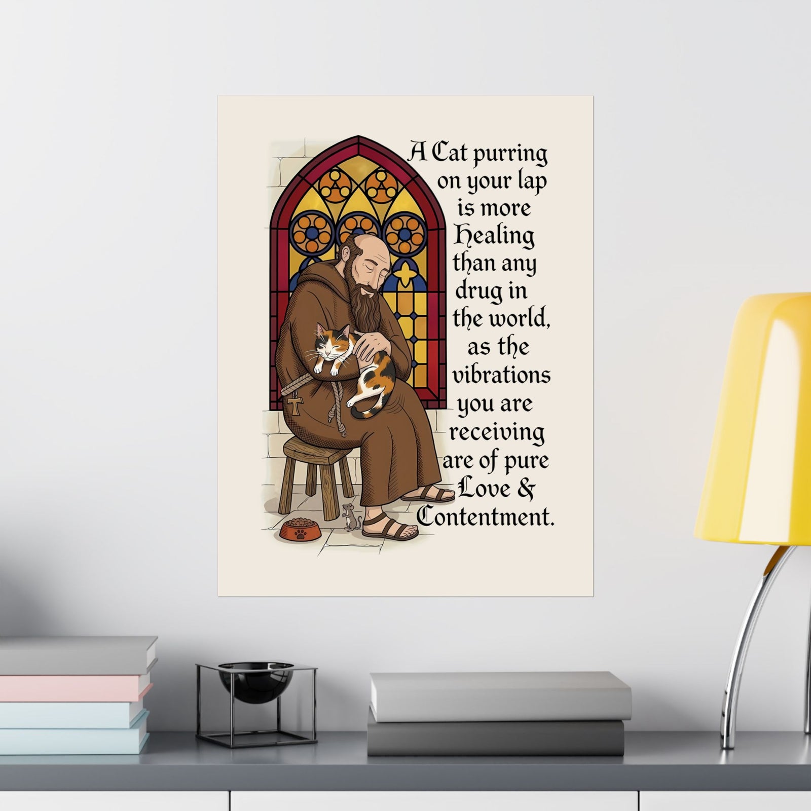 Saint Anthony the Abbot Poster — Patron Saint of Animals with Cats Graphic